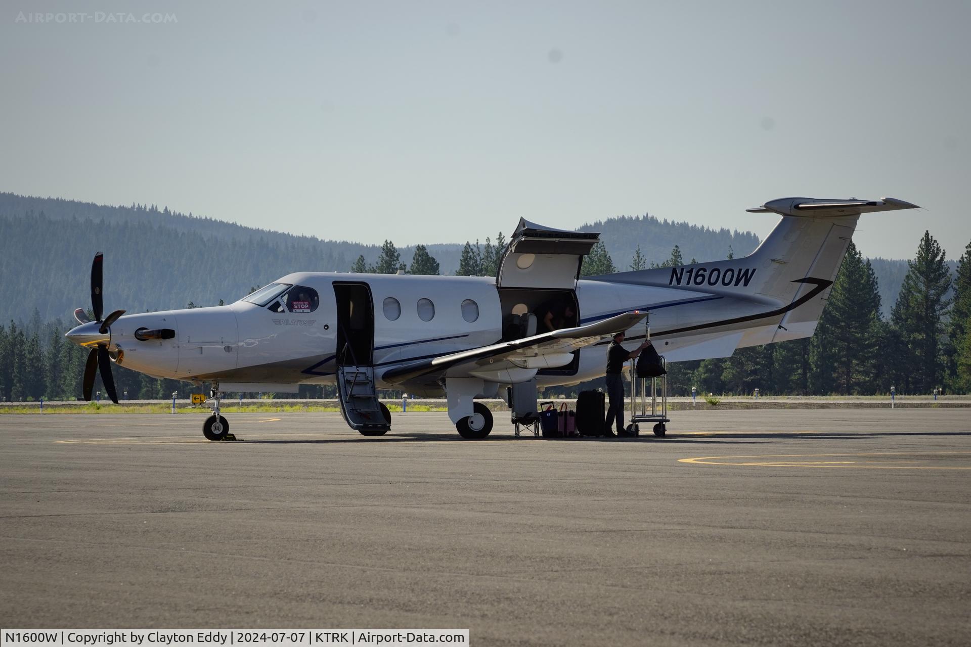 N1600W, 2018 Pilatus Aircraft LTD PC-12/47E C/N 1812, Truckee Tahoe Airport in California 2024.