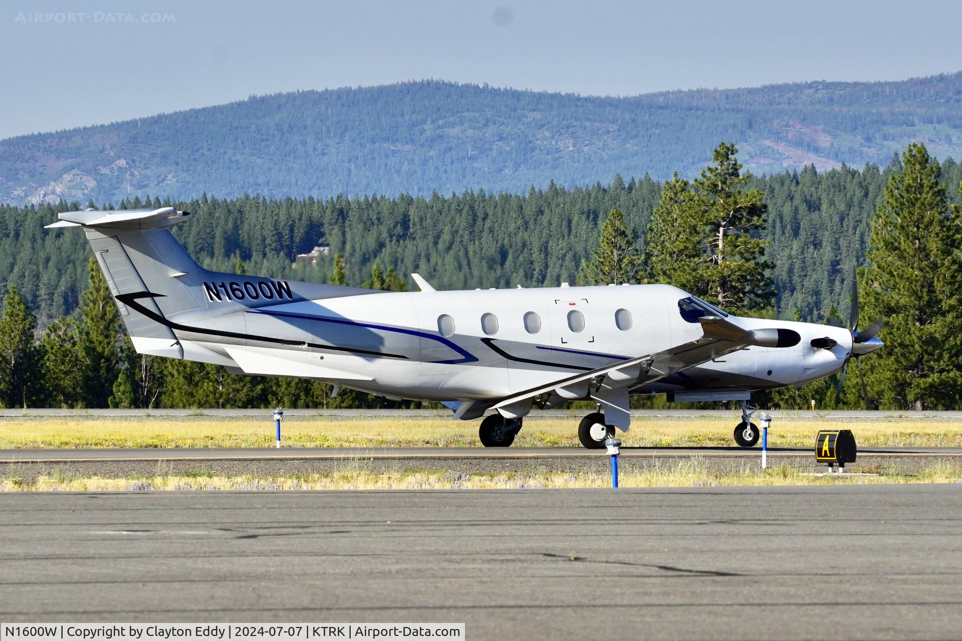 N1600W, 2018 Pilatus Aircraft LTD PC-12/47E C/N 1812, Truckee Tahoe Airport in California 2024.