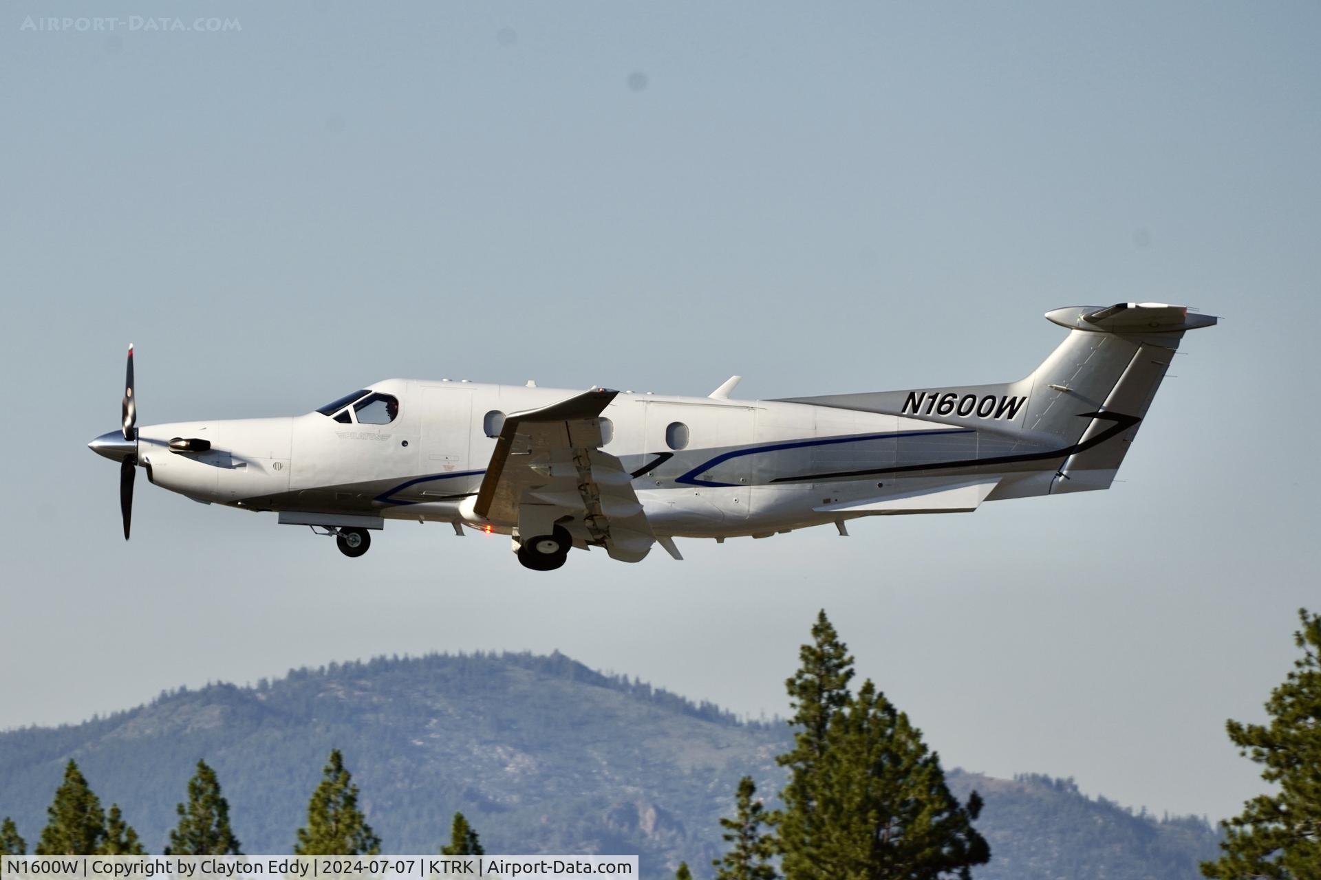 N1600W, 2018 Pilatus Aircraft LTD PC-12/47E C/N 1812, Truckee Tahoe Airport in California 2024.