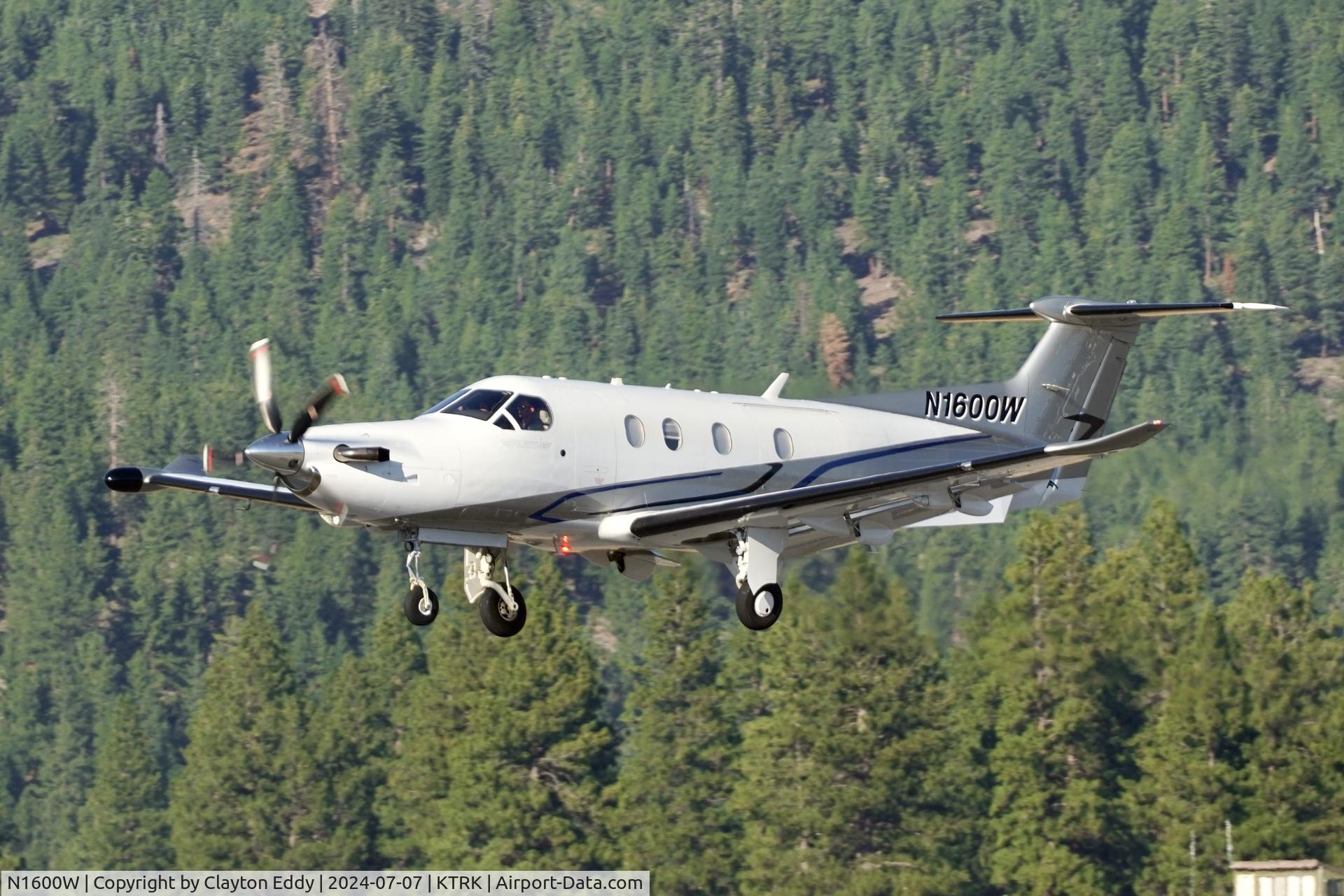 N1600W, 2018 Pilatus Aircraft LTD PC-12/47E C/N 1812, Truckee Tahoe Airport in California 2024.