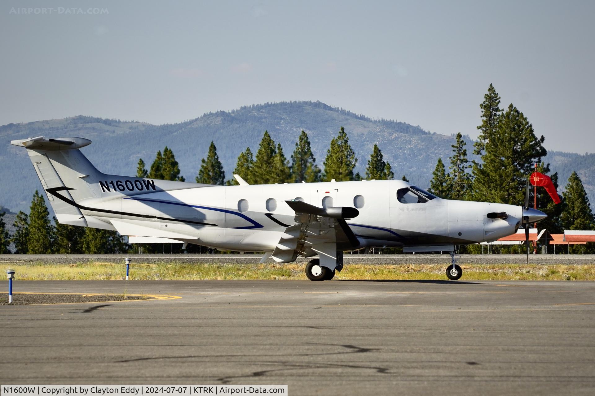 N1600W, 2018 Pilatus Aircraft LTD PC-12/47E C/N 1812, Truckee Tahoe Airport in California 2024.