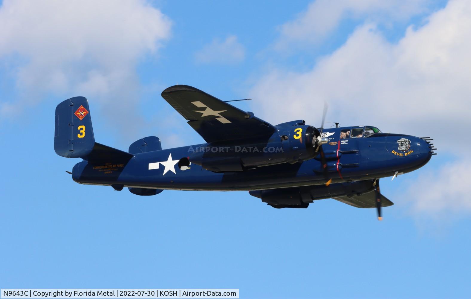 N9643C, 1944 North American B-25J Mitchell Mitchell C/N 108-47512, OSH 2022 zx