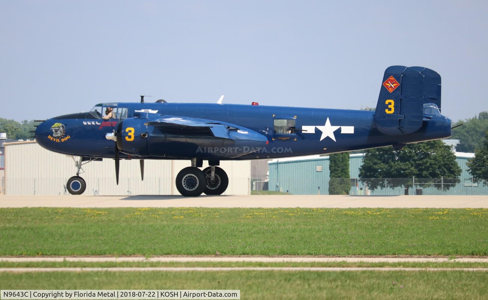 N9643C, 1944 North American B-25J Mitchell Mitchell C/N 108-47512, B-25 Devil Dog zx