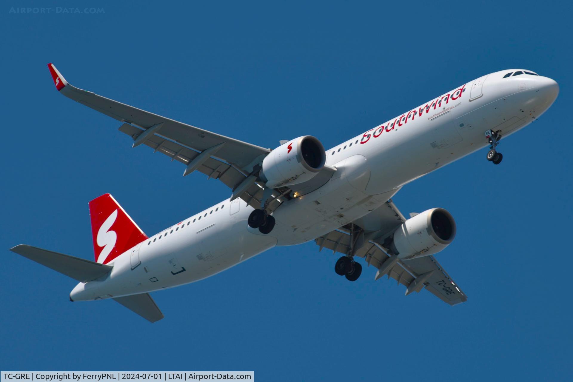 TC-GRE, 2022 Airbus A321-253NX C/N 11039, Southwind Airlines A321N arriving