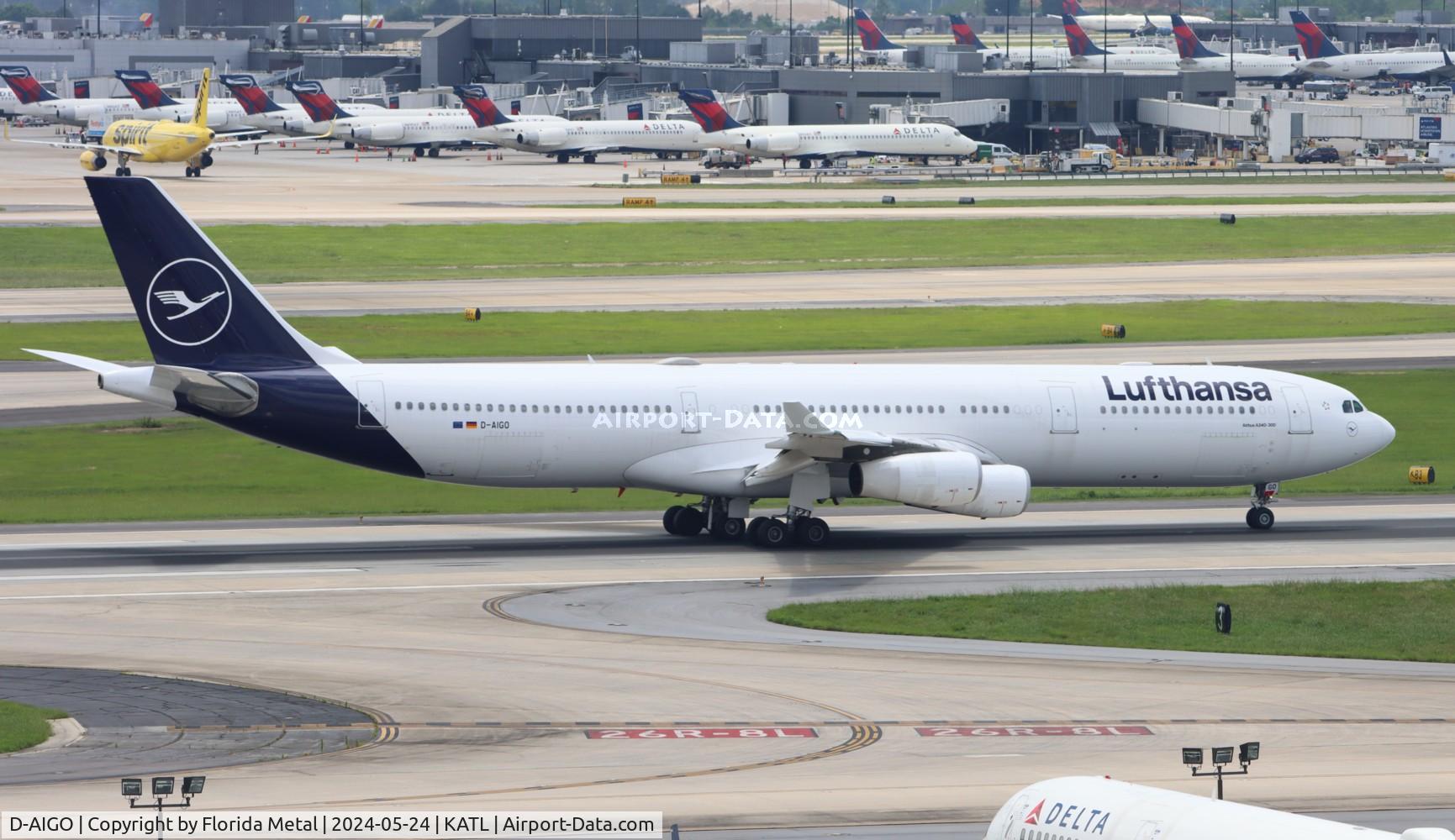 D-AIGO, 1998 Airbus A340-313X C/N 233, DLH A343 zx FRA/EDDF-ATL