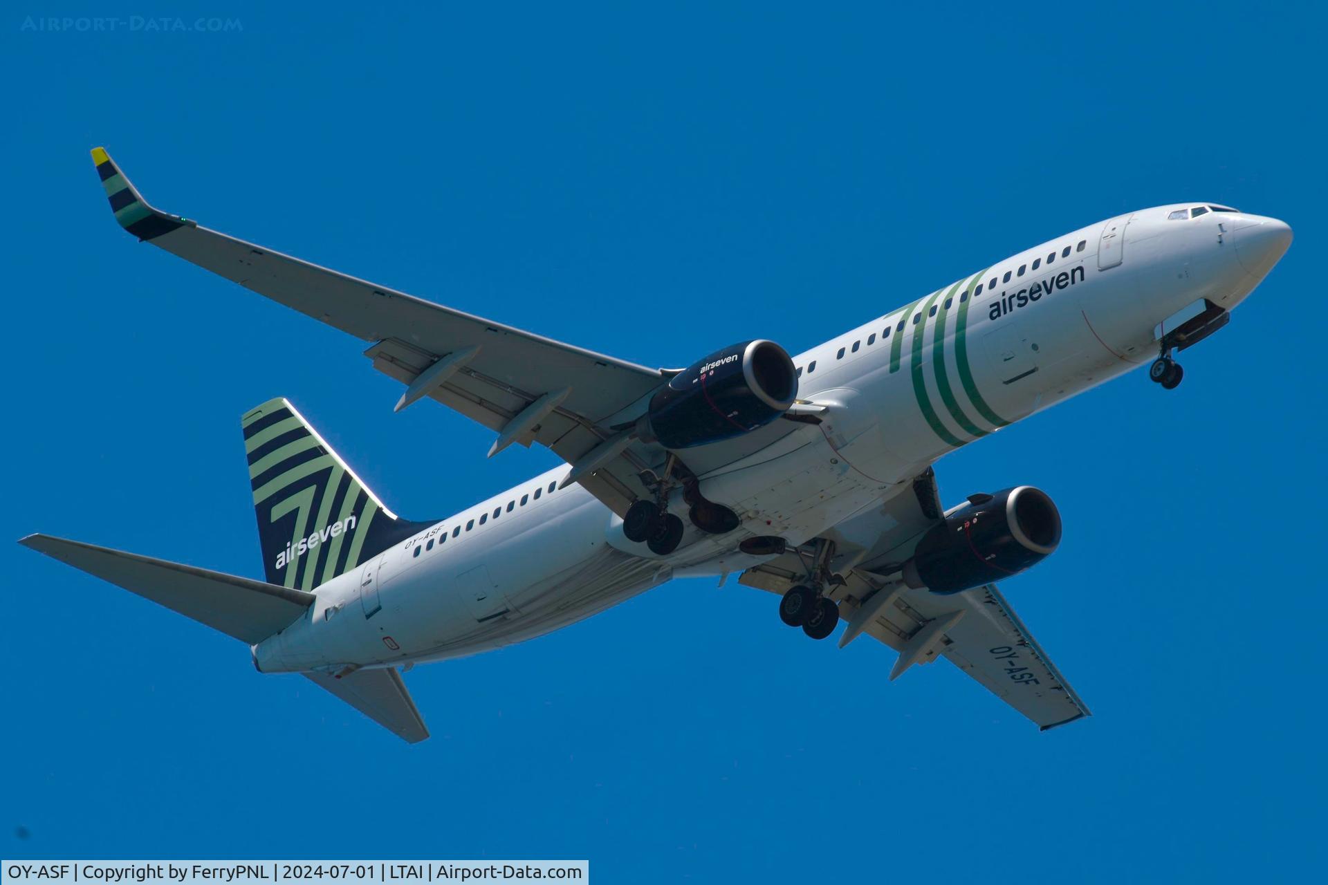 OY-ASF, 2007 Boeing 737-8GJ C/N 34904, AirSeven B738 landing