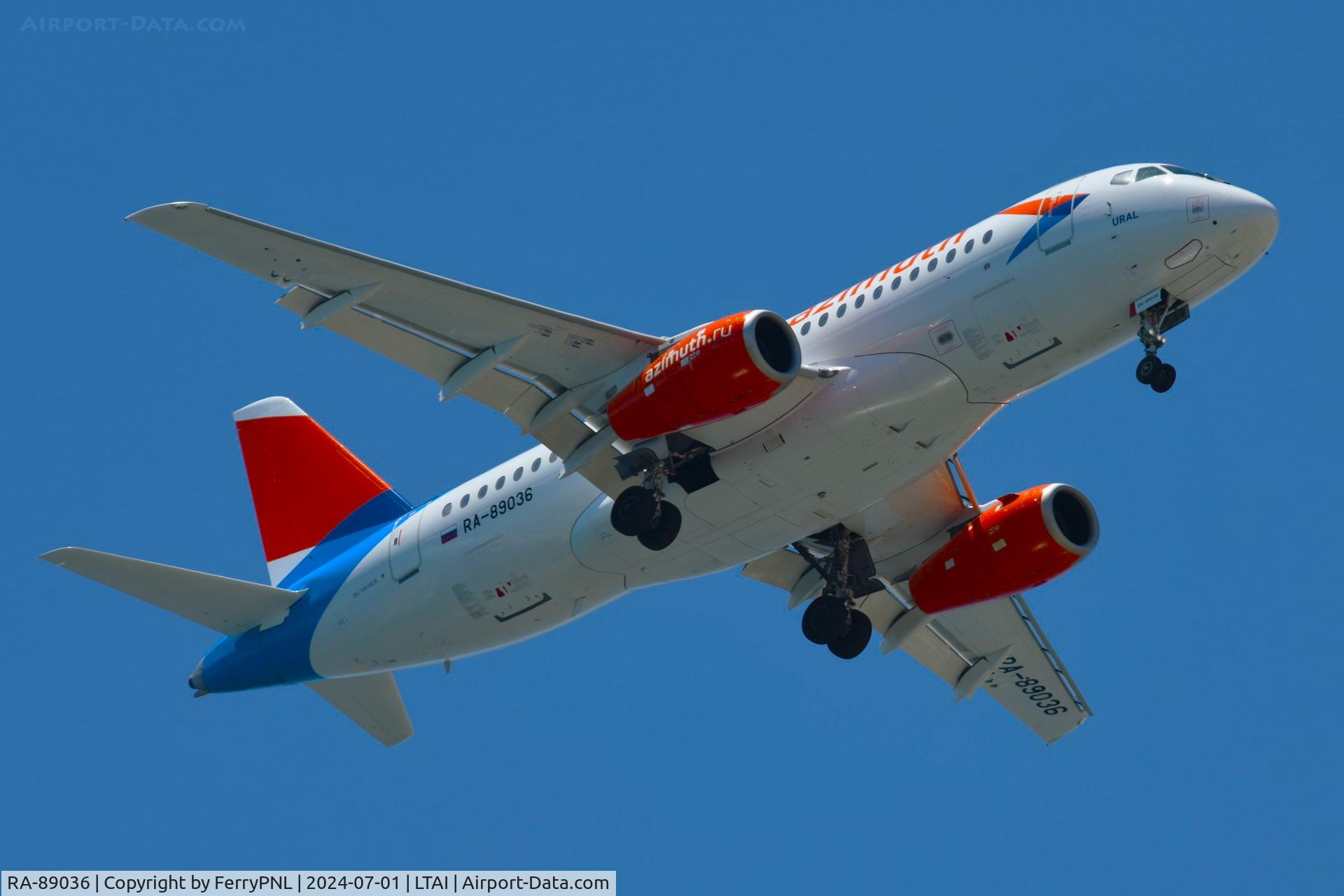 RA-89036, 2014 Sukhoi Superjet 100-95LR C/N 95070, Azimuth SSJ100 arriving in AYT