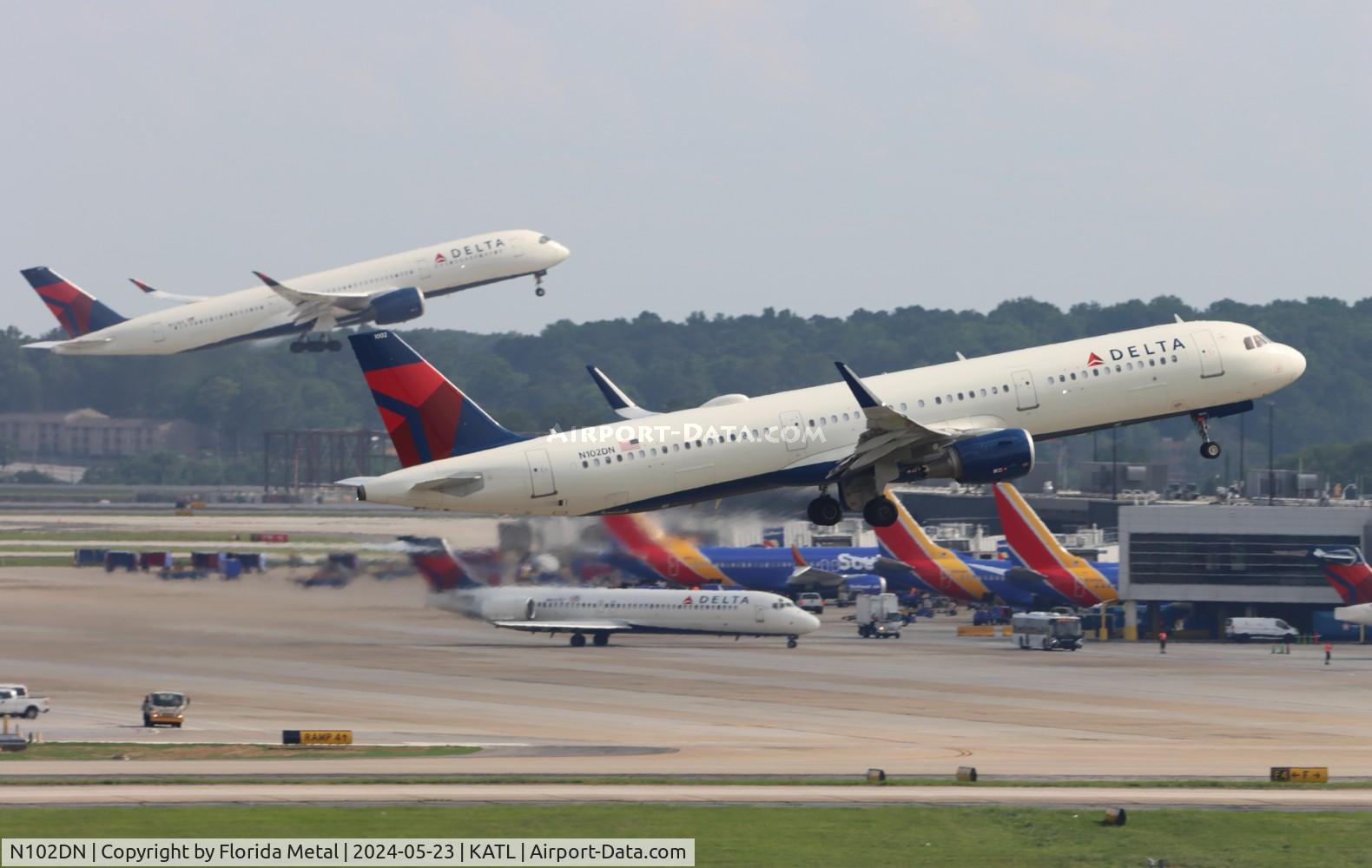 N102DN, 2020 Airbus A321-211 C/N 9485, DAL A321 zx ATL-DEN   w/ A359 departing to ATH/LGAV
