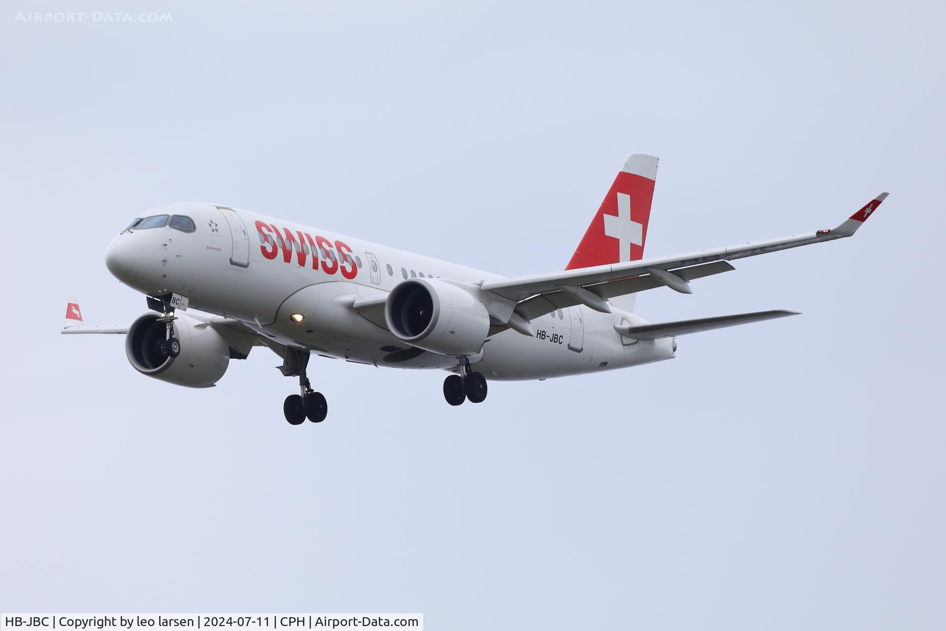 HB-JBC, 2016 Bombardier CSeries CS100 (BD-500-1A10) C/N 50012, Copenhagen 11.7.2024