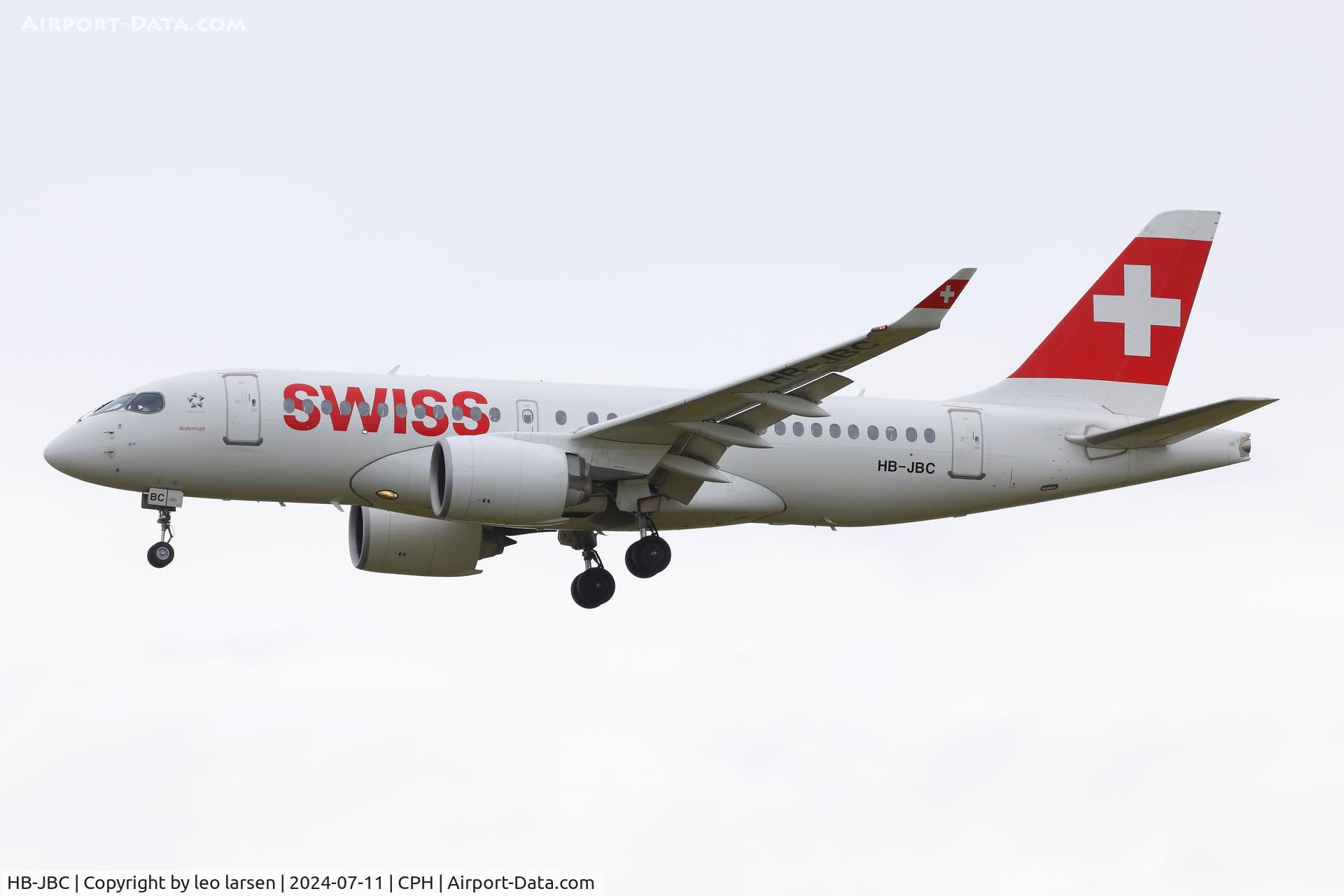HB-JBC, 2016 Bombardier CSeries CS100 (BD-500-1A10) C/N 50012, Copenhagen 11.7.2024