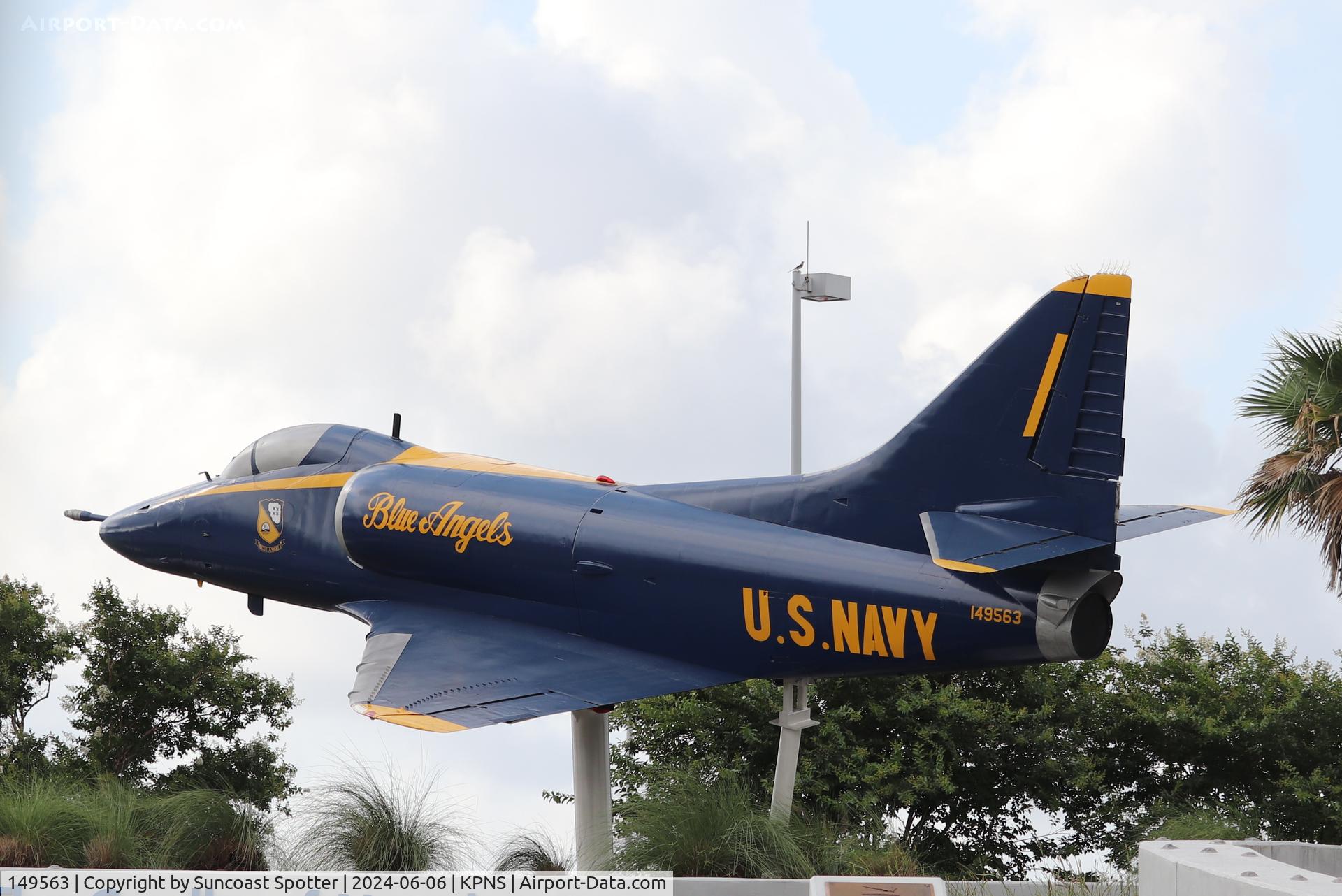 149563, Douglas A-4C Skyhawk C/N 12888, US Navy Blue Angels A-4 Skyhawk on display at the Pensacola International Airport