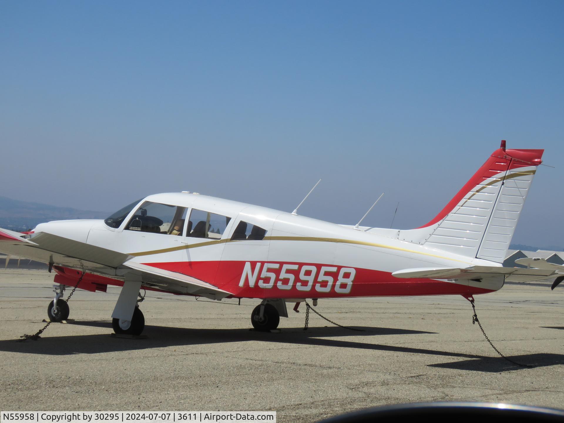 N55958, 1973 Piper PA-28R-200 C/N 28R-7335317, Parked