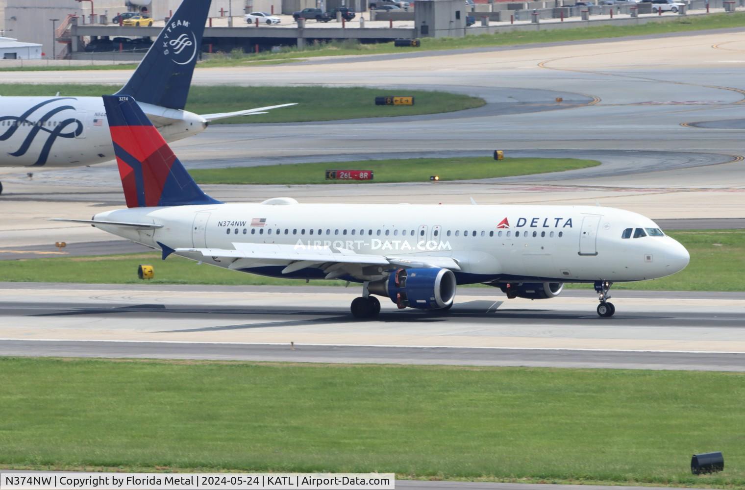 N374NW, 2001 Airbus A320-212 C/N 1646, DAL A320 zx SYR-ATL