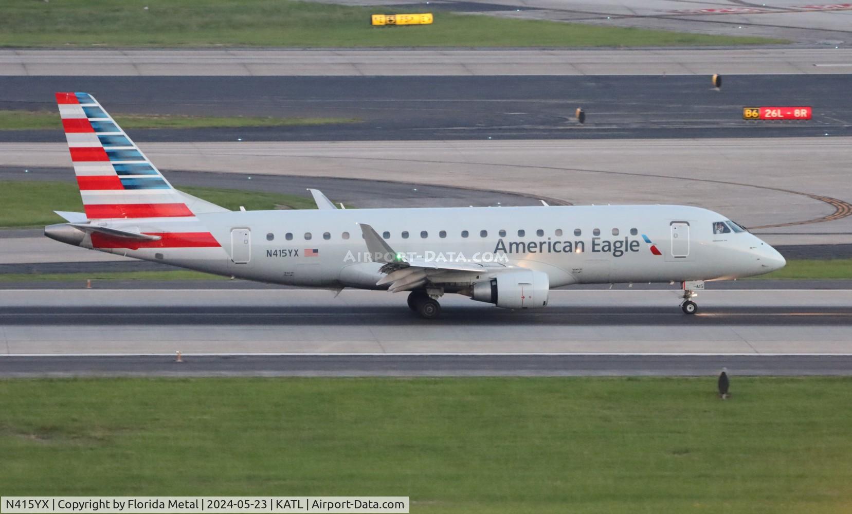 N415YX, 2013 Embraer 175LR (ERJ-170-200LR) C/N 17000378, RPA/AE E175 zx DCA-ATL