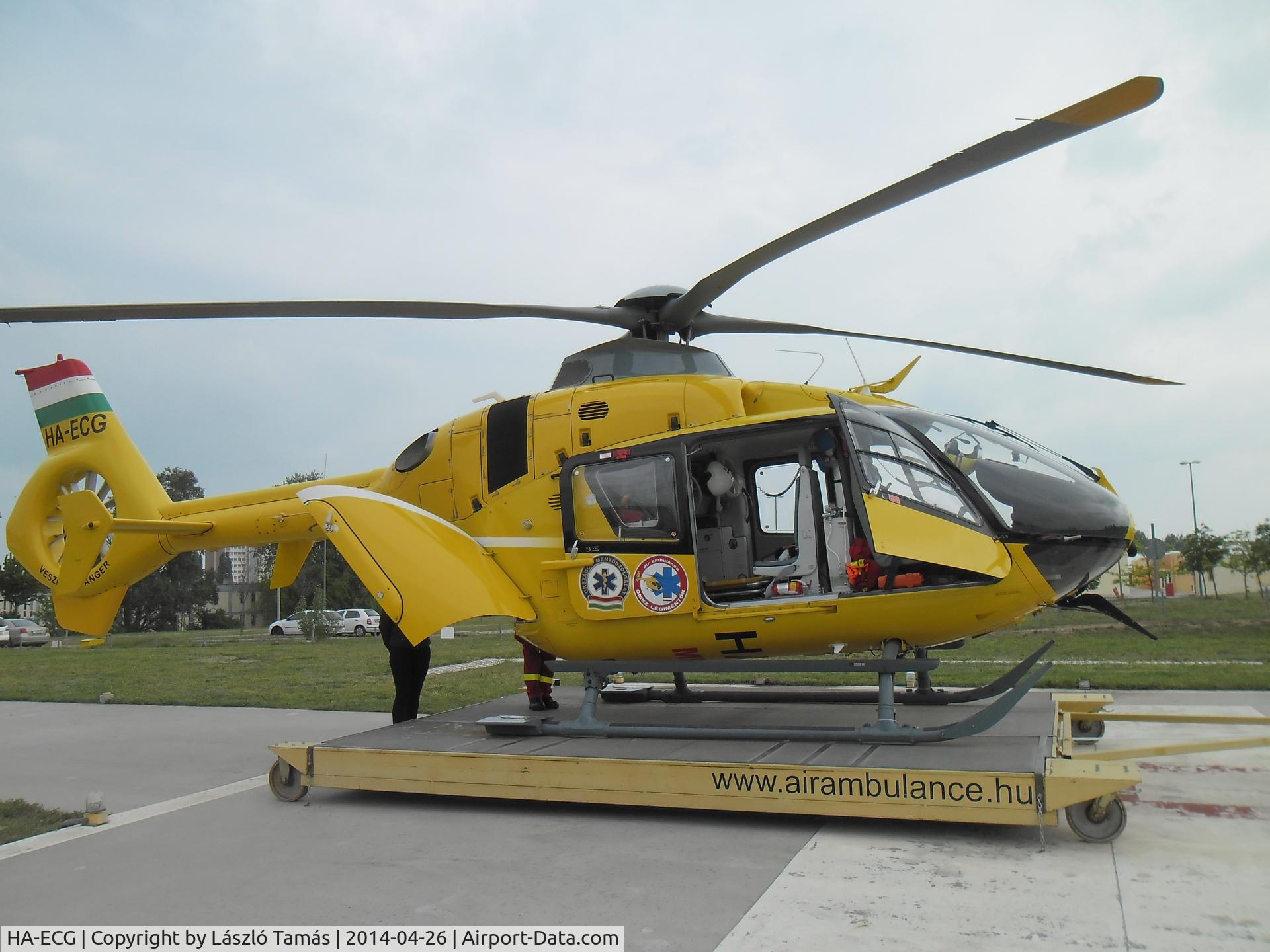 HA-ECG, 2005 Eurocopter EC-135T-2 C/N 0387, Légiment? Nonprofit Kft's former EC-135 at Balatonfüred heliport.