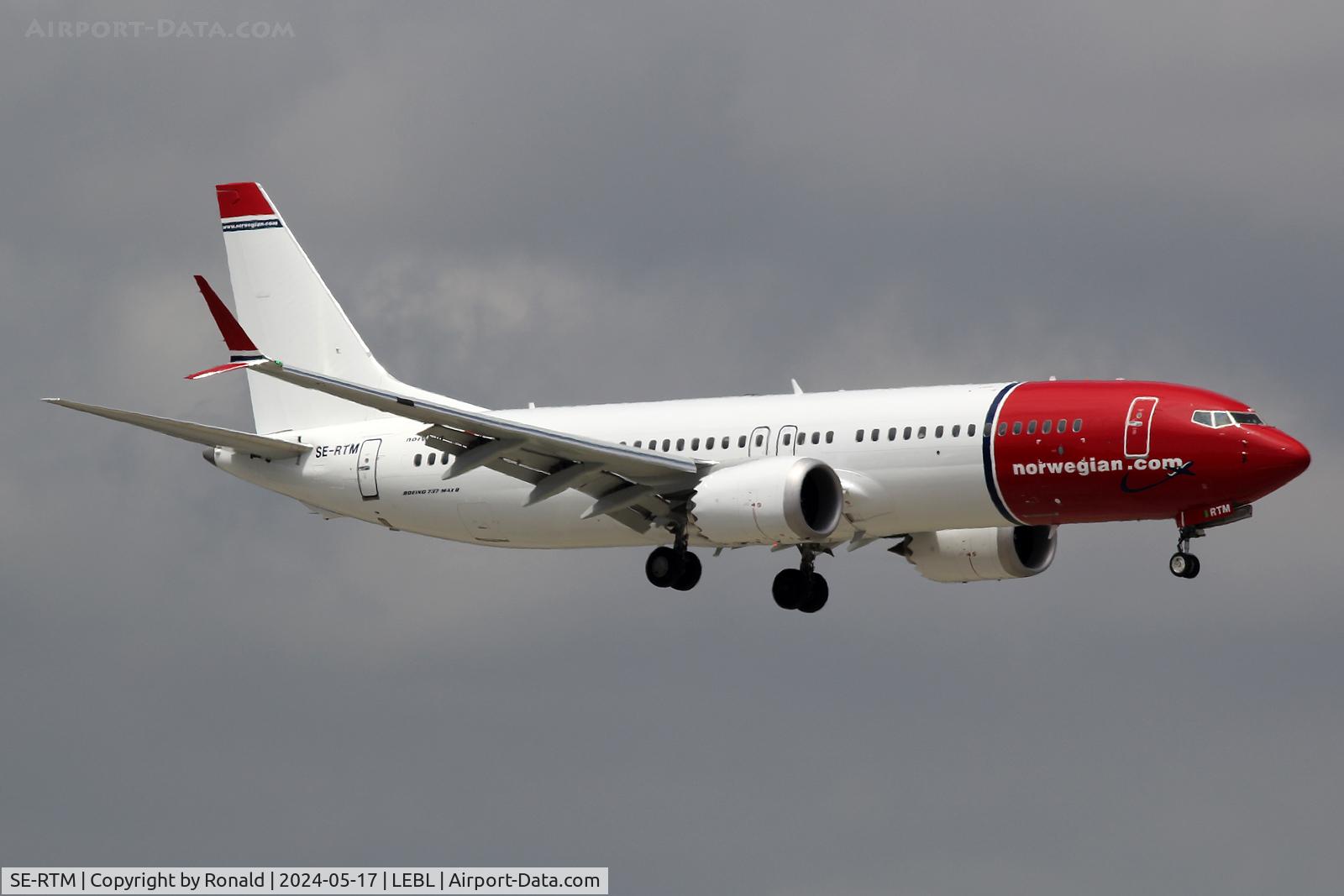 SE-RTM, Boeing 737-8 MAX C/N 62926 / 8763, at bcn