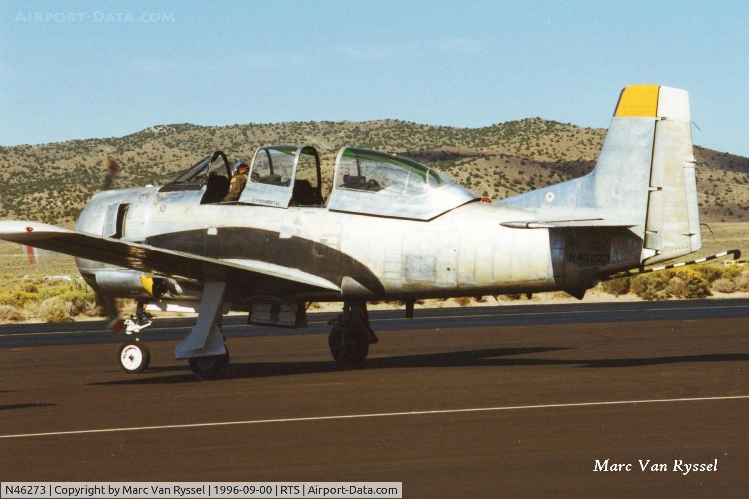 N46273, 1957 North American T-28C Trojan C/N 252-36 (146273), N46273 at Reno Stead in Sept 1996.