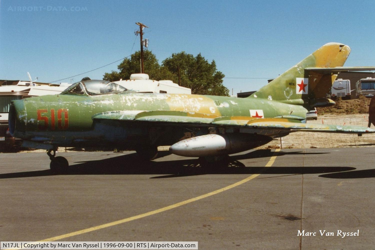 N17JL, 1963 PZL-Mielec Lim-6bis (MiG-17) C/N 1J0510, N17JL  at Reno Stead in Sept. 1996.