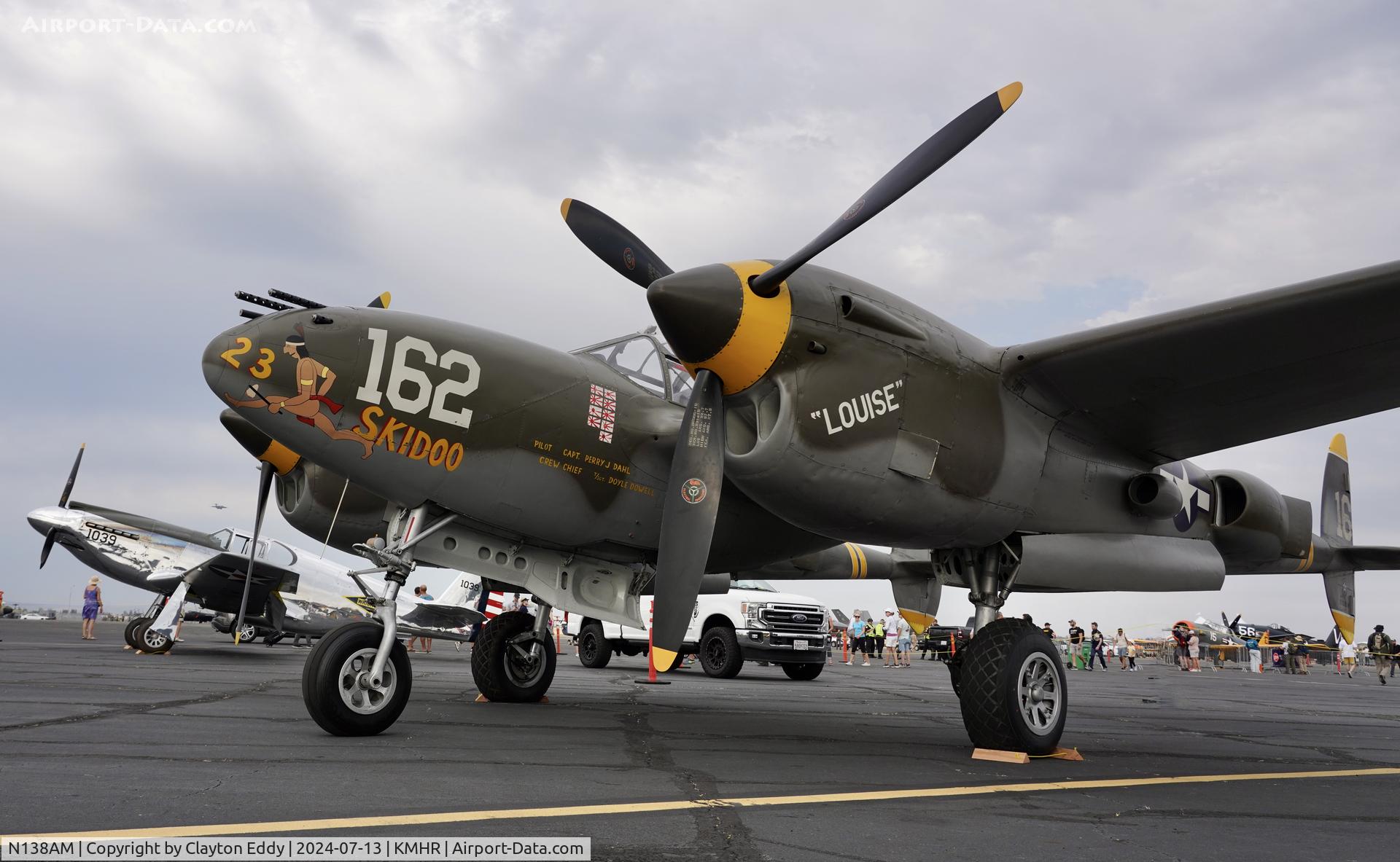N138AM, 1943 Lockheed P-38J Lightning C/N 44-23314, Capital airshow Mather airport in California 2024.