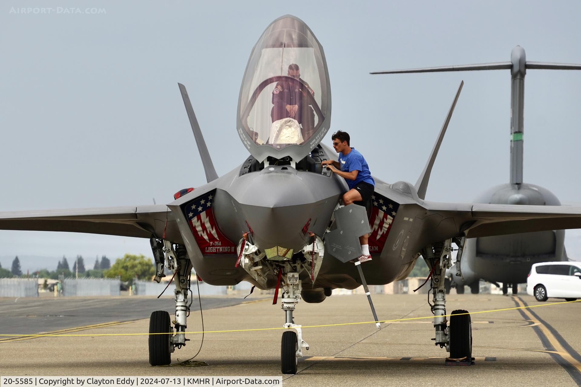 20-5585, 2020 Lockheed Martin F-35A Lightning II C/N AF-345, Capital airshow Mather airport in California 2024.