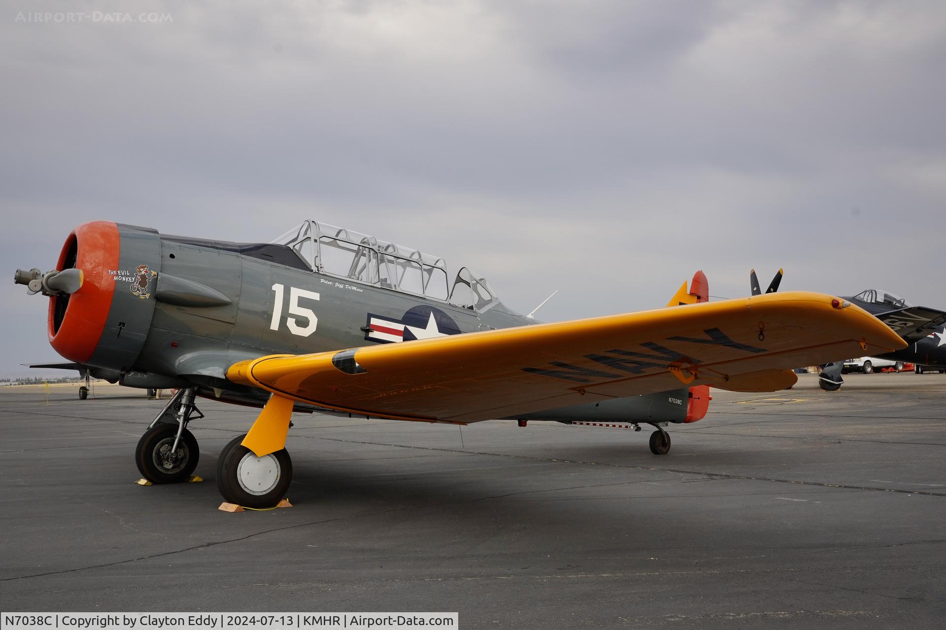 N7038C, 1957 North American SNJ-4 Texan C/N 88-12932, Capital airshow Mather airport in California 2024.