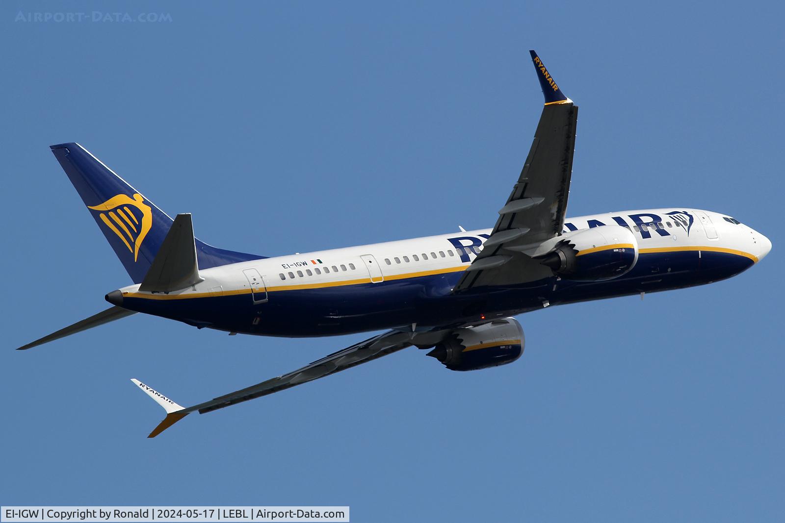 EI-IGW, 2023 Boeing 737-8 200 C/N 67079, at bcn