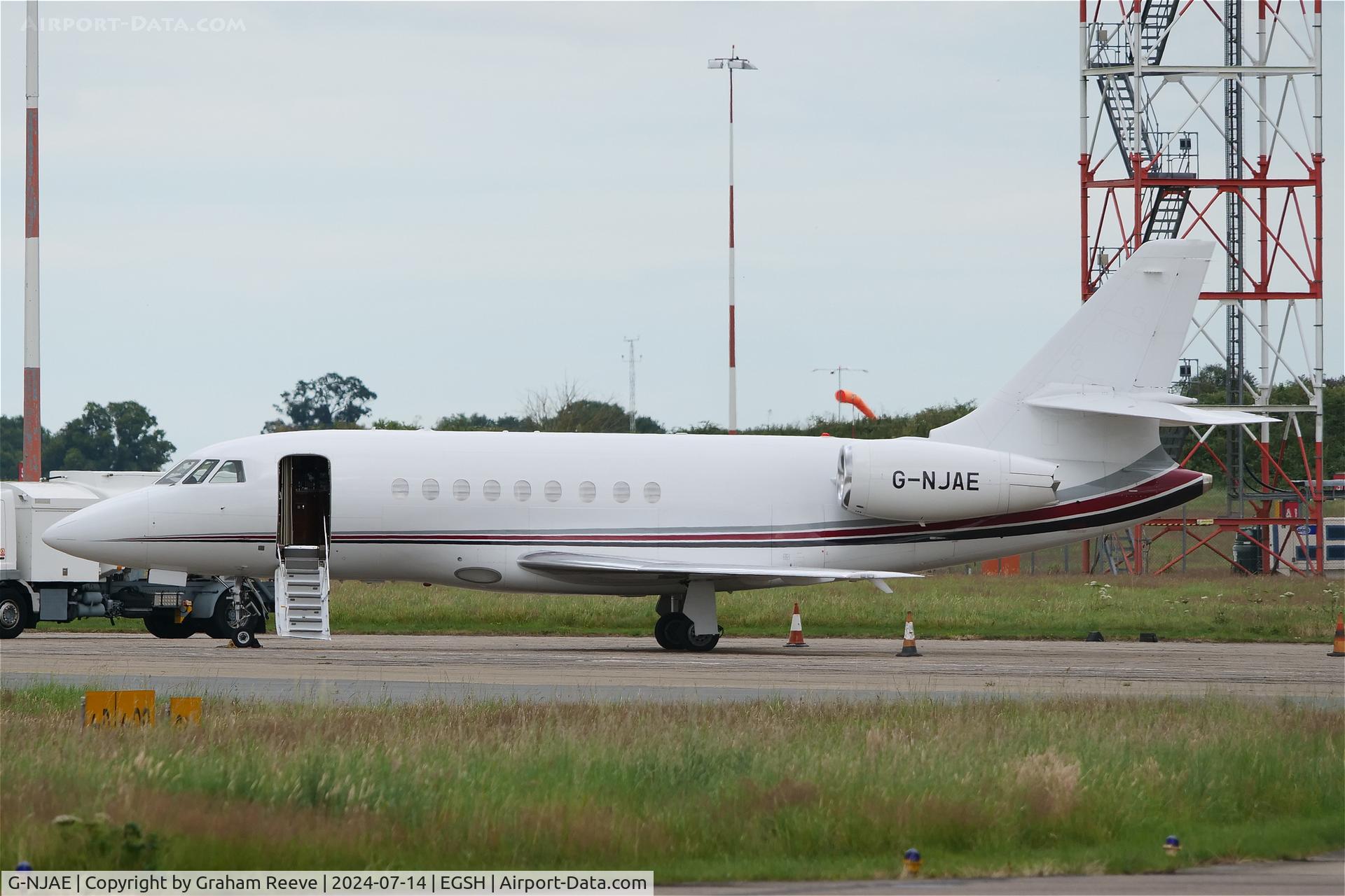 G-NJAE, 2007 Dassault Falcon 2000EX C/N 115, Parked at Norwich.