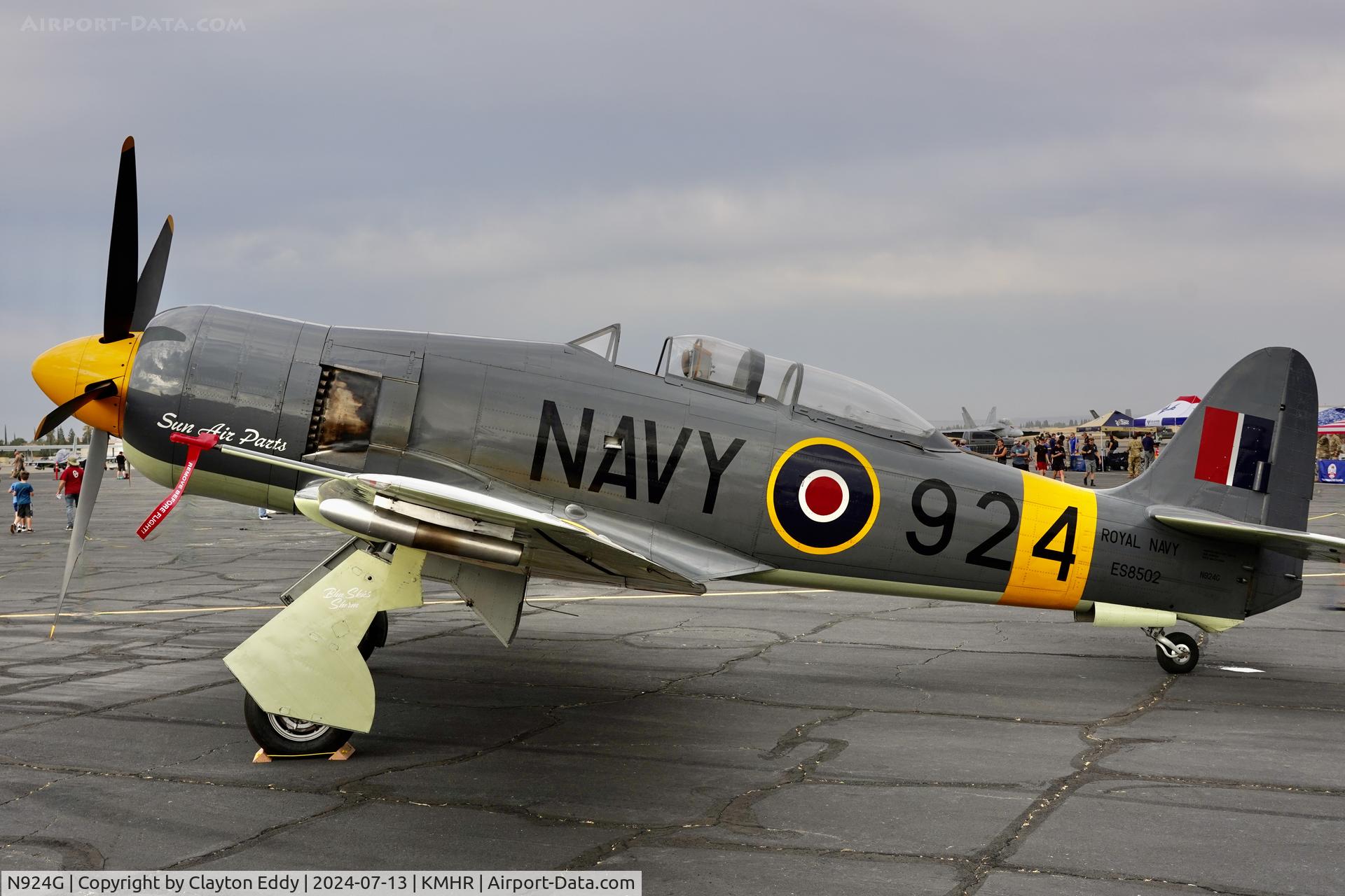 N924G, 1954 Hawker Sea Fury T.20 C/N ES.8502, Capital airshow Mather airport in California 2024.