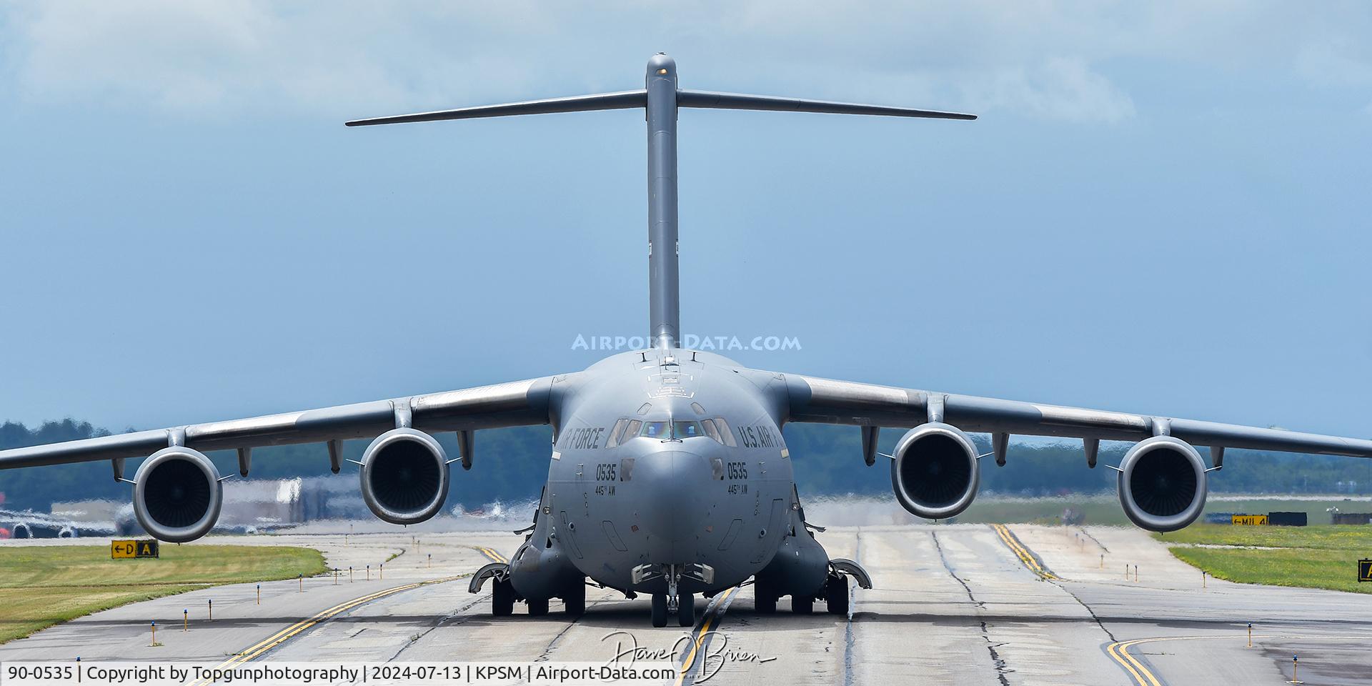 90-0535, 1990 Boeing C-17A Globemaster III C/N P-10, RHINO90 heads out for a morning mission