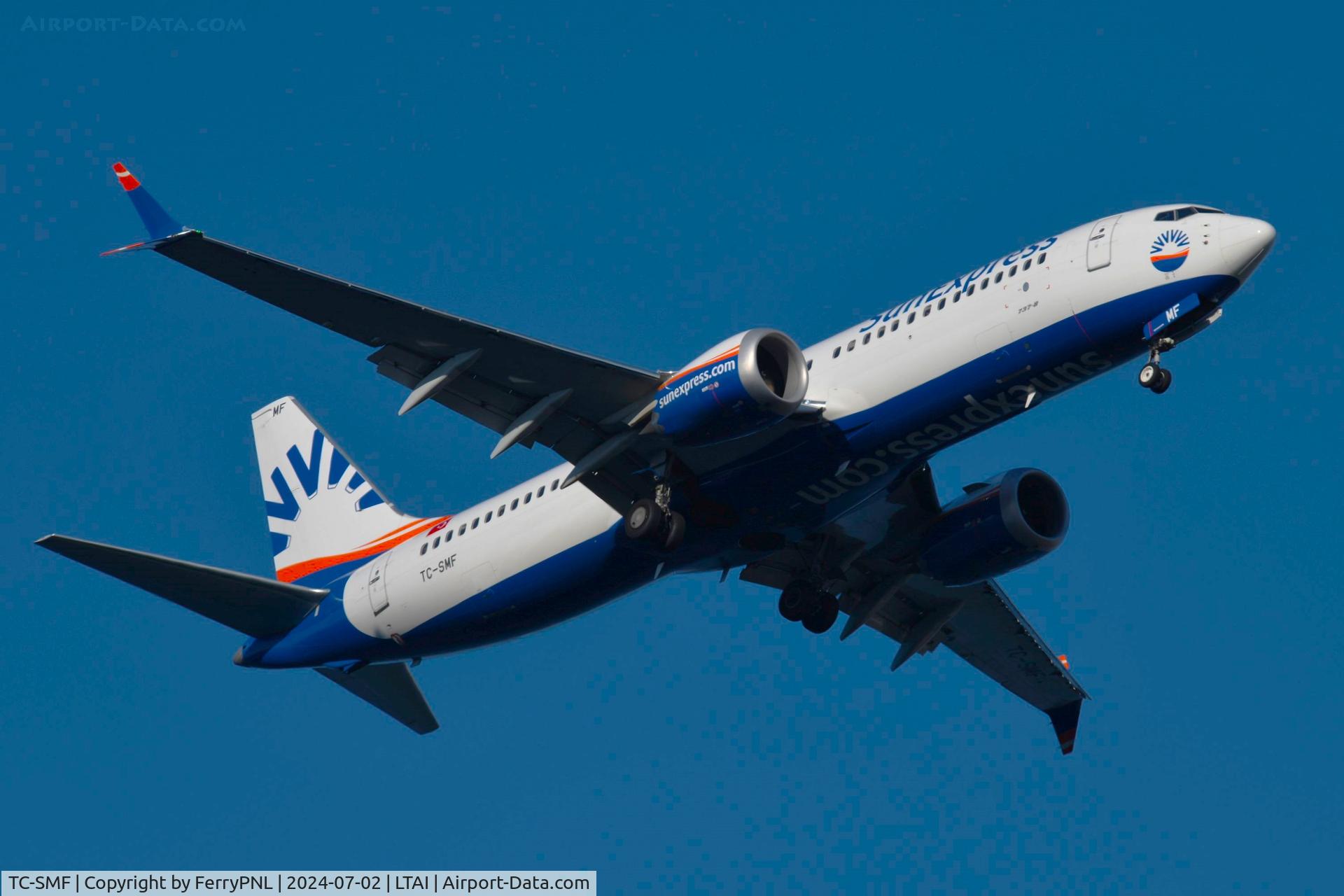 TC-SMF, 2019 Boeing 737-8 MAX C/N 43300, SunExpress B738M arriving in AYT