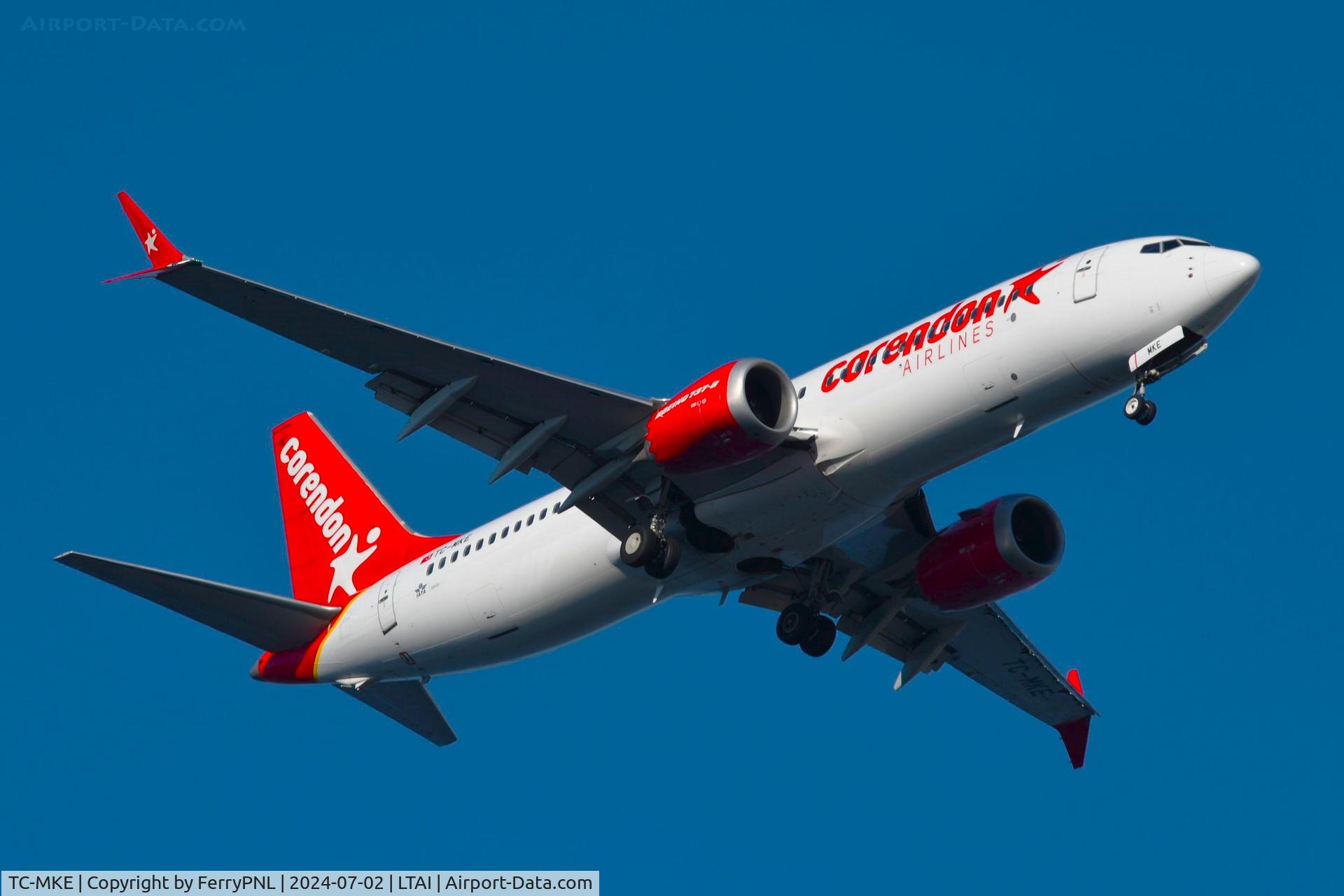 TC-MKE, 2021 Boeing 737 MAX 8 C/N 43334, Corendon B738M
