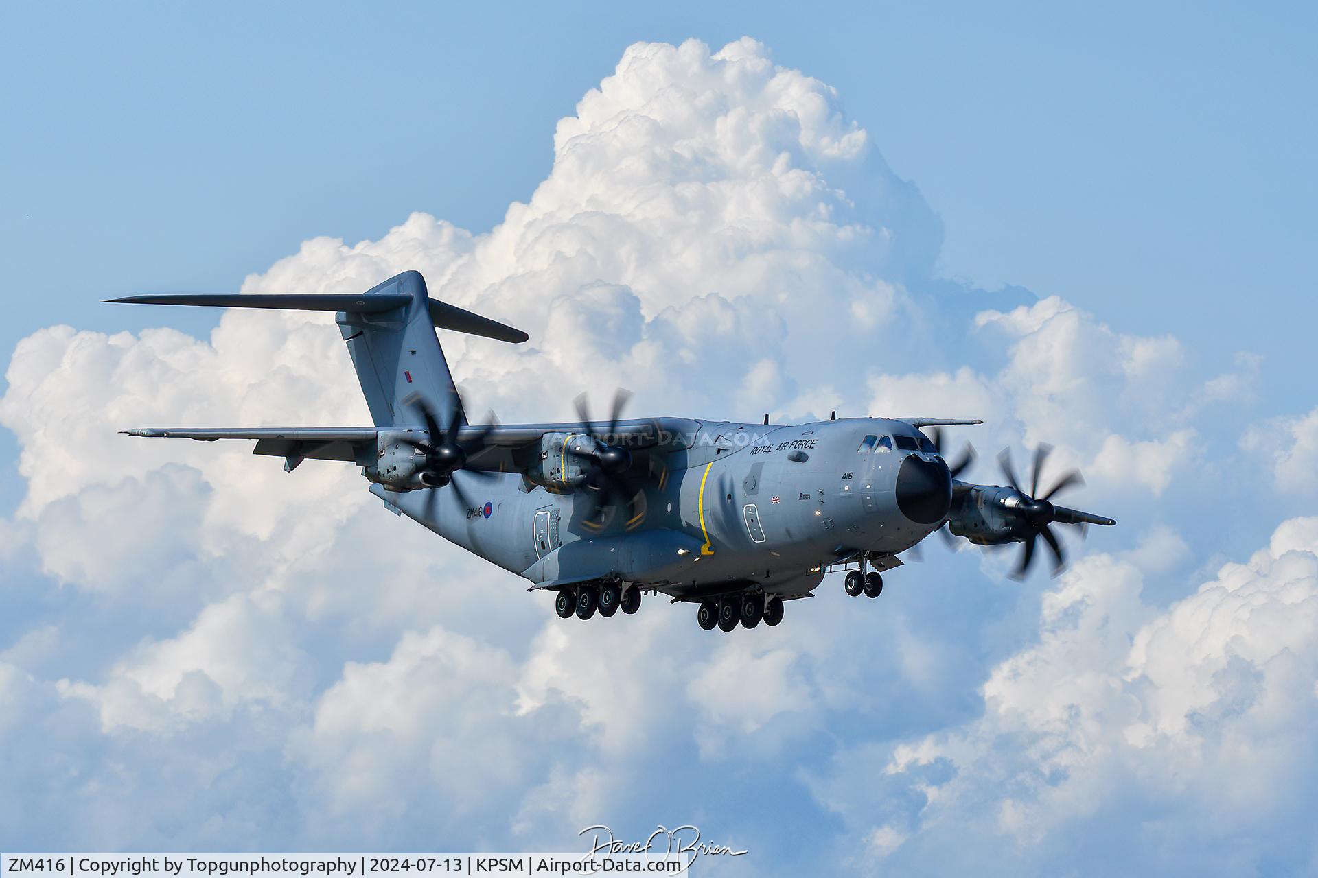 ZM416, 2017 Airbus A400M Atlas C.1 C/N 058, ASCOT4134 beats the Thunderstorm that was moving in.