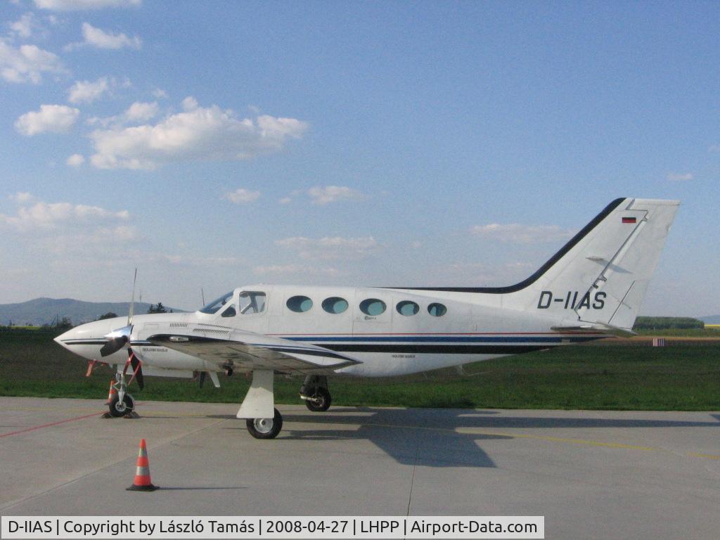D-IIAS, 1981 Cessna 421C Golden Eagle C/N 421C1055, Parking at Pécs-Pogány airport