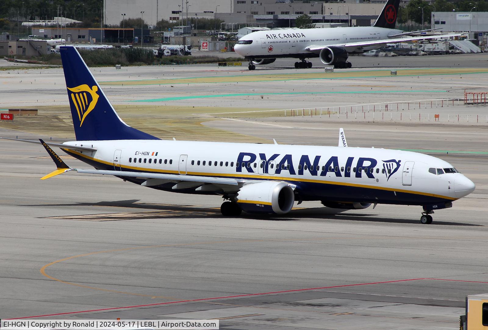 EI-HGN, 2022 Boeing 737-8200 MAX C/N 62327 / 8063, at bcn