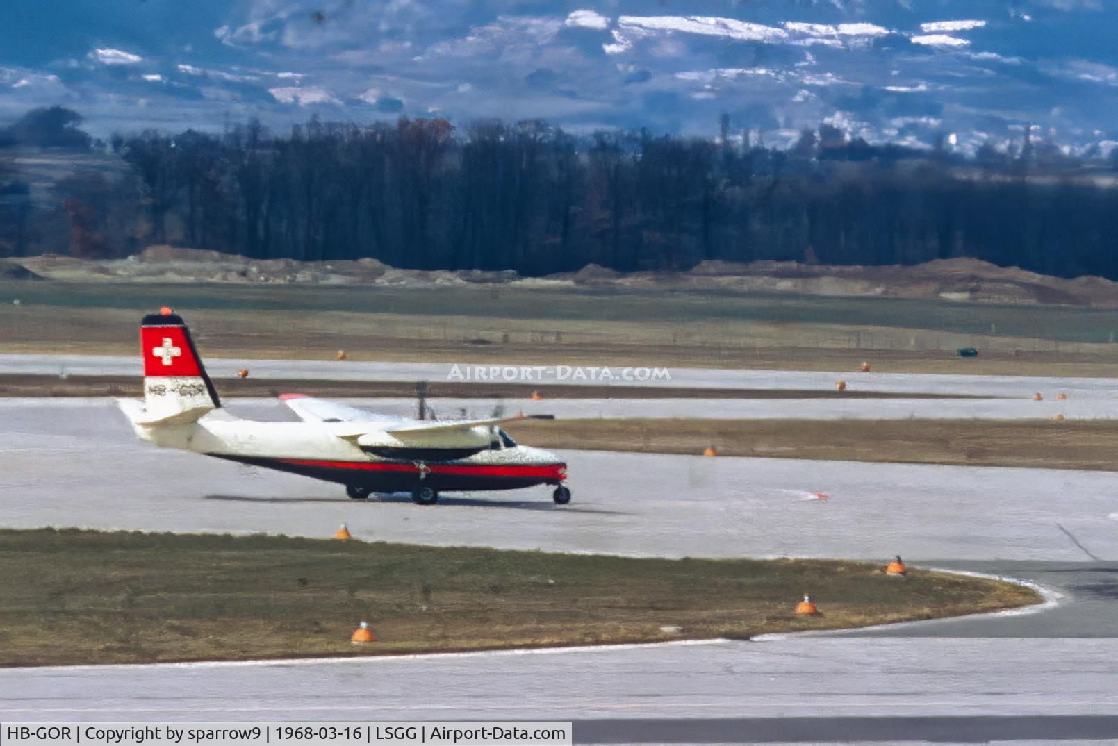 HB-GOR, 1958 Aero Commander 680E C/N 680E-623-1, At Geneva-Cointrin. Scanned from a slide.