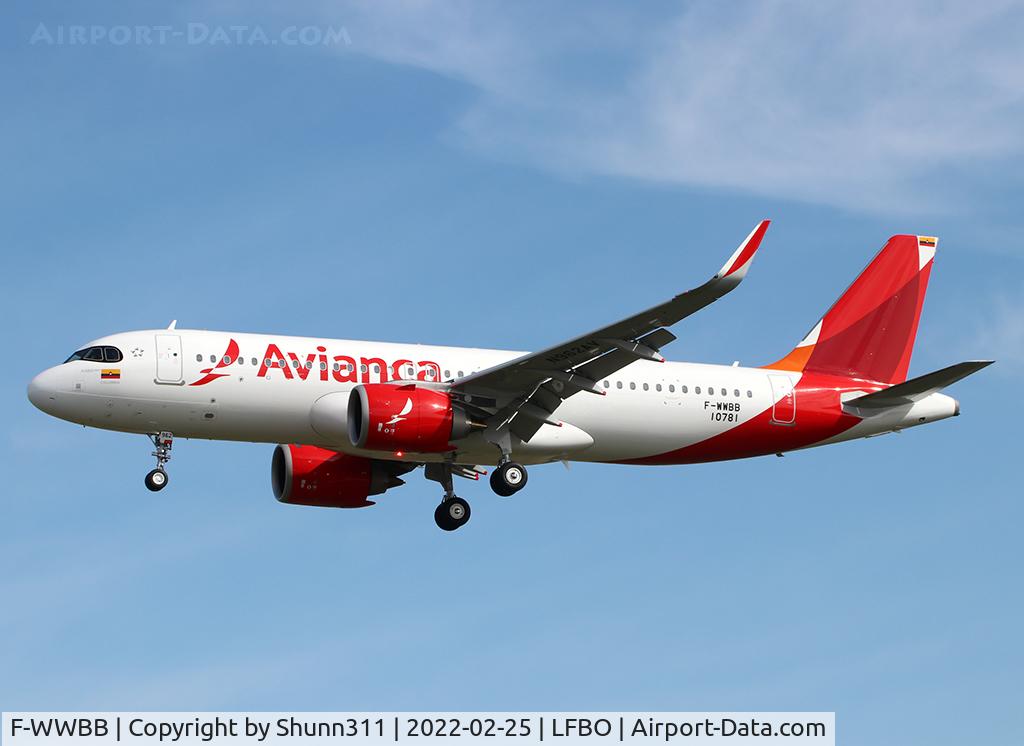 F-WWBB, 2022 Airbus A320-251N C/N 10781, C/n 10781 - To be N962AV