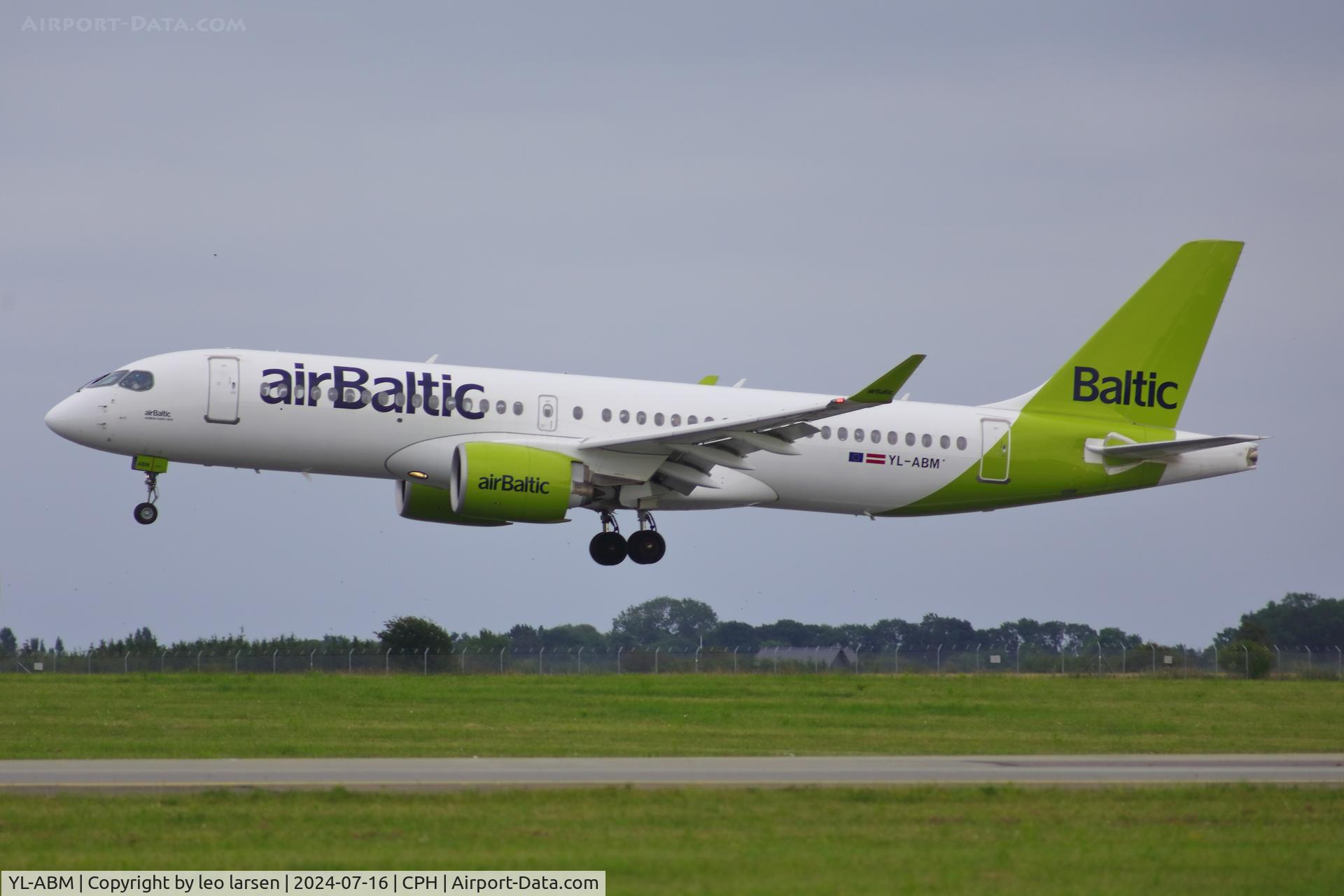 YL-ABM, 2022 Airbus A220-300 C/N 55191, Copenhagen 16.7.2024