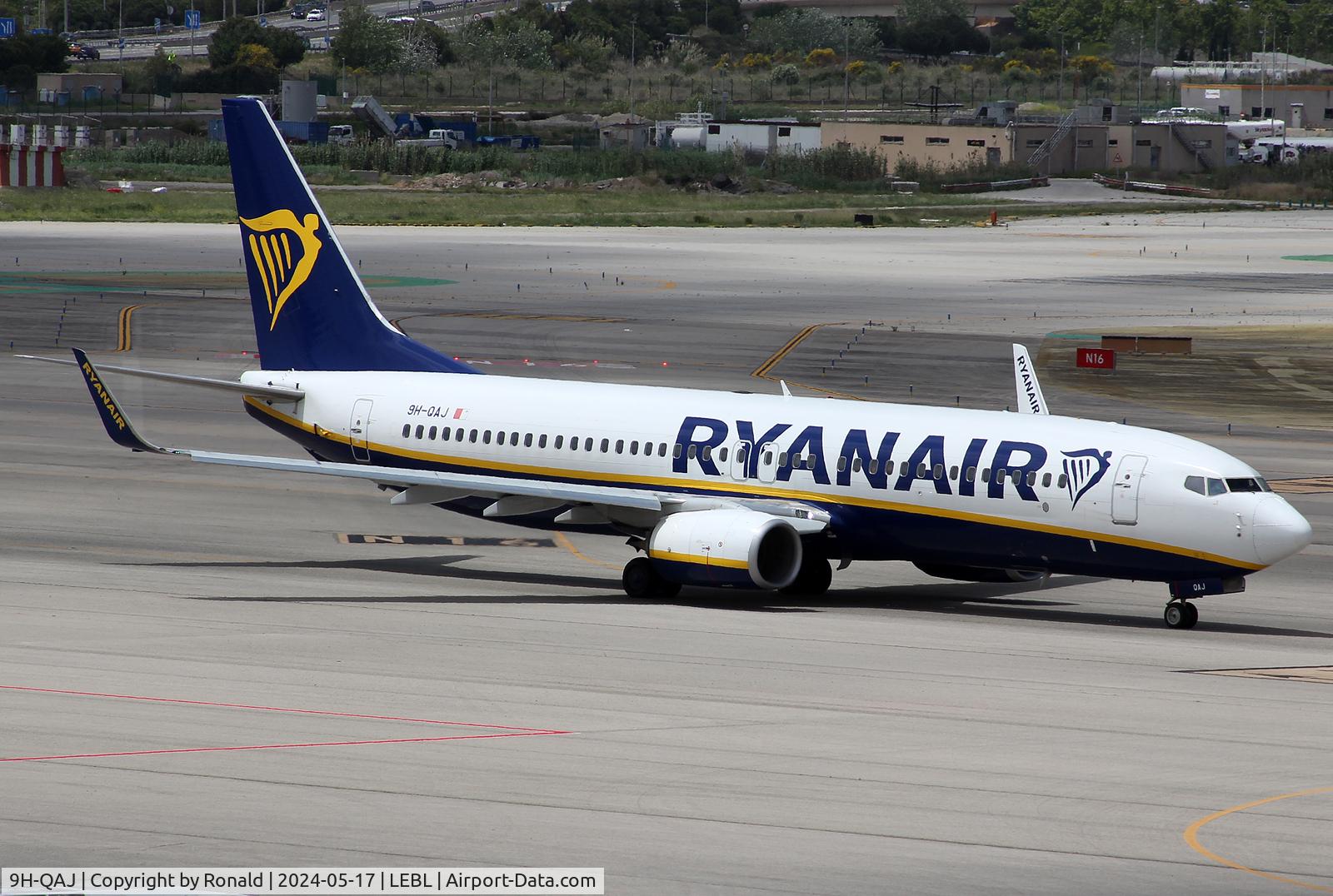 9H-QAJ, 2018 Boeing 737-800 C/N 44817, at bcn