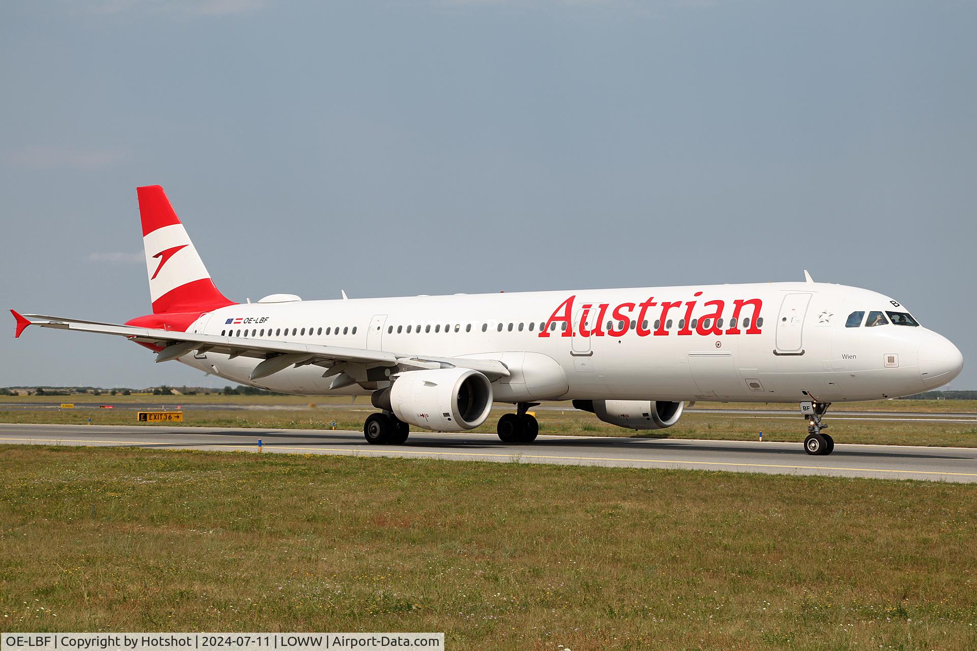 OE-LBF, 2001 Airbus A321-211 C/N 1458, Taxiing on E to runway 34