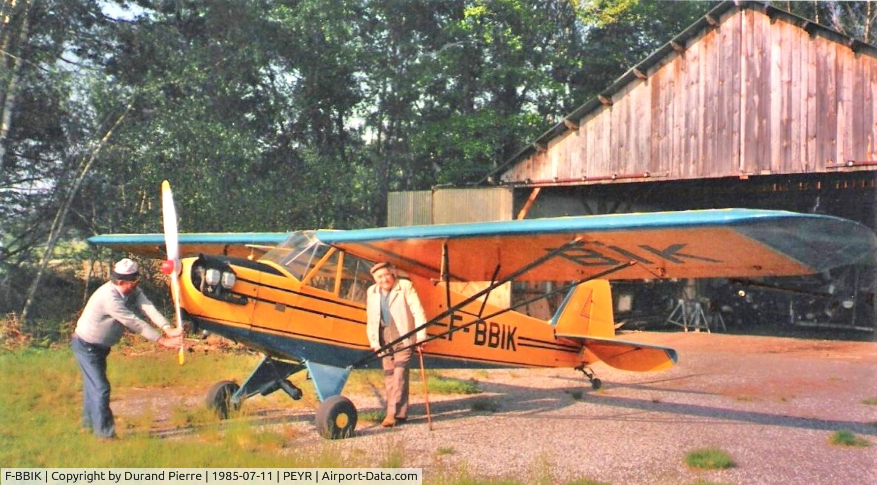 F-BBIK, 1943 Piper L-4H Grasshopper (J3C-65D) C/N 11173, avion ayant appartenu à Mr Isserte de Sousceyrac -Lot basé sur son terrain de Peyrebrune -Calviac -Sousceyrac-