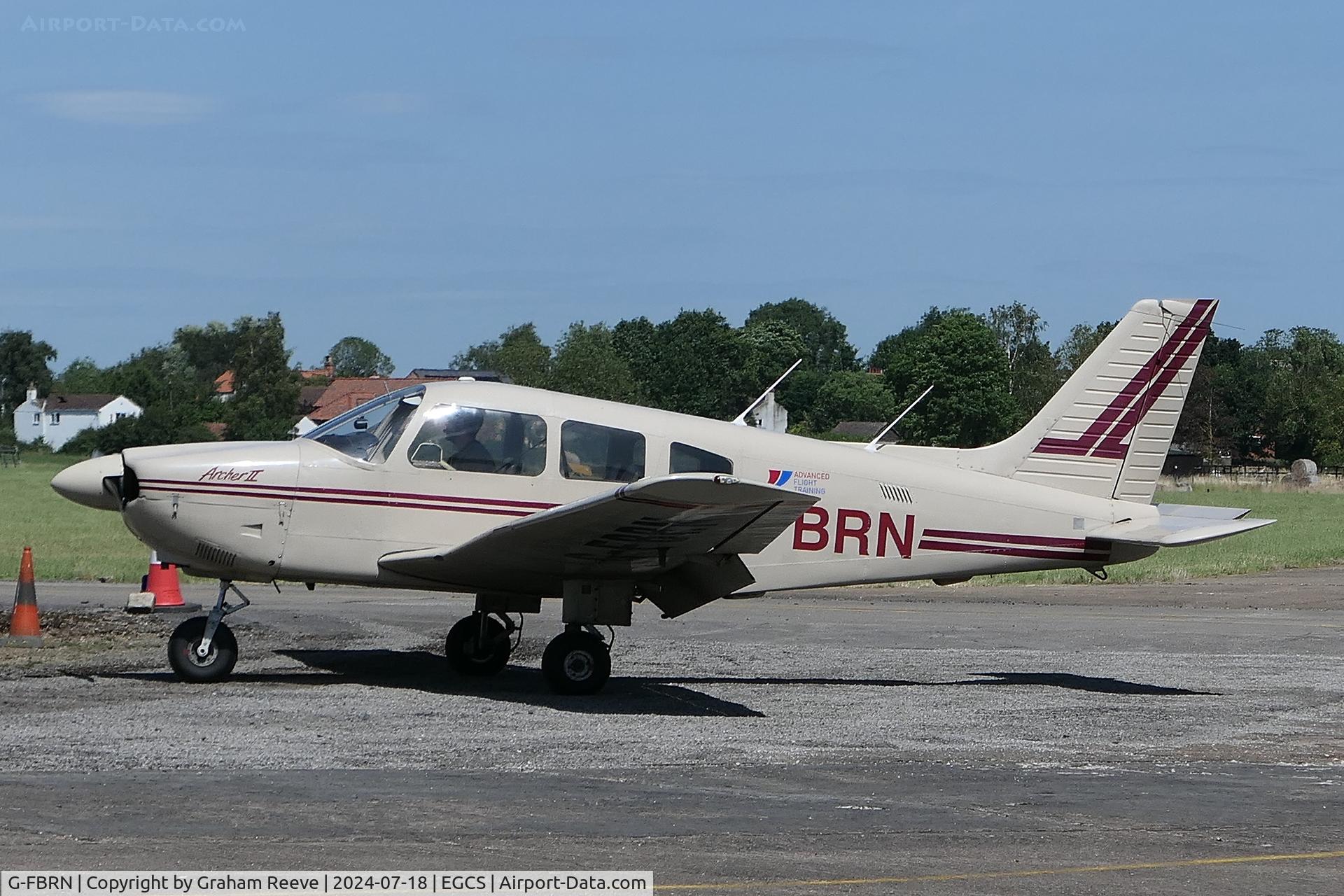 G-FBRN, 1982 Piper PA-28-181 Cherokee Archer II C/N 28-8290166, Just landed at Sturgate.