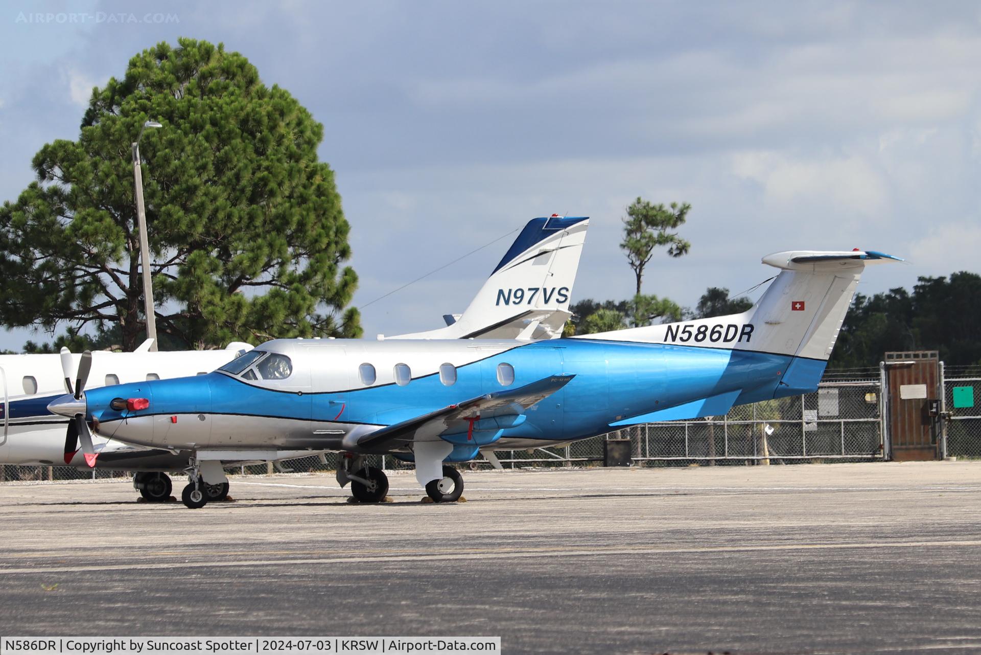 N586DR, 2012 Pilatus PC-12/47E C/N 1292, Pilatus 586DR sits on the Private Sky ramp at Southwest Florida International Airport