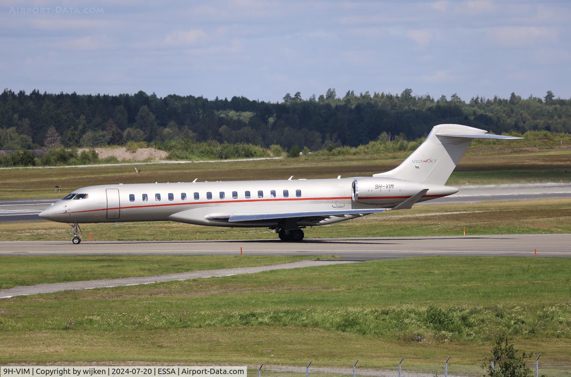 9H-VIM, 2021 Bombardier BD-700-2A12 Global 7500 C/N 70112, Rwy 01L