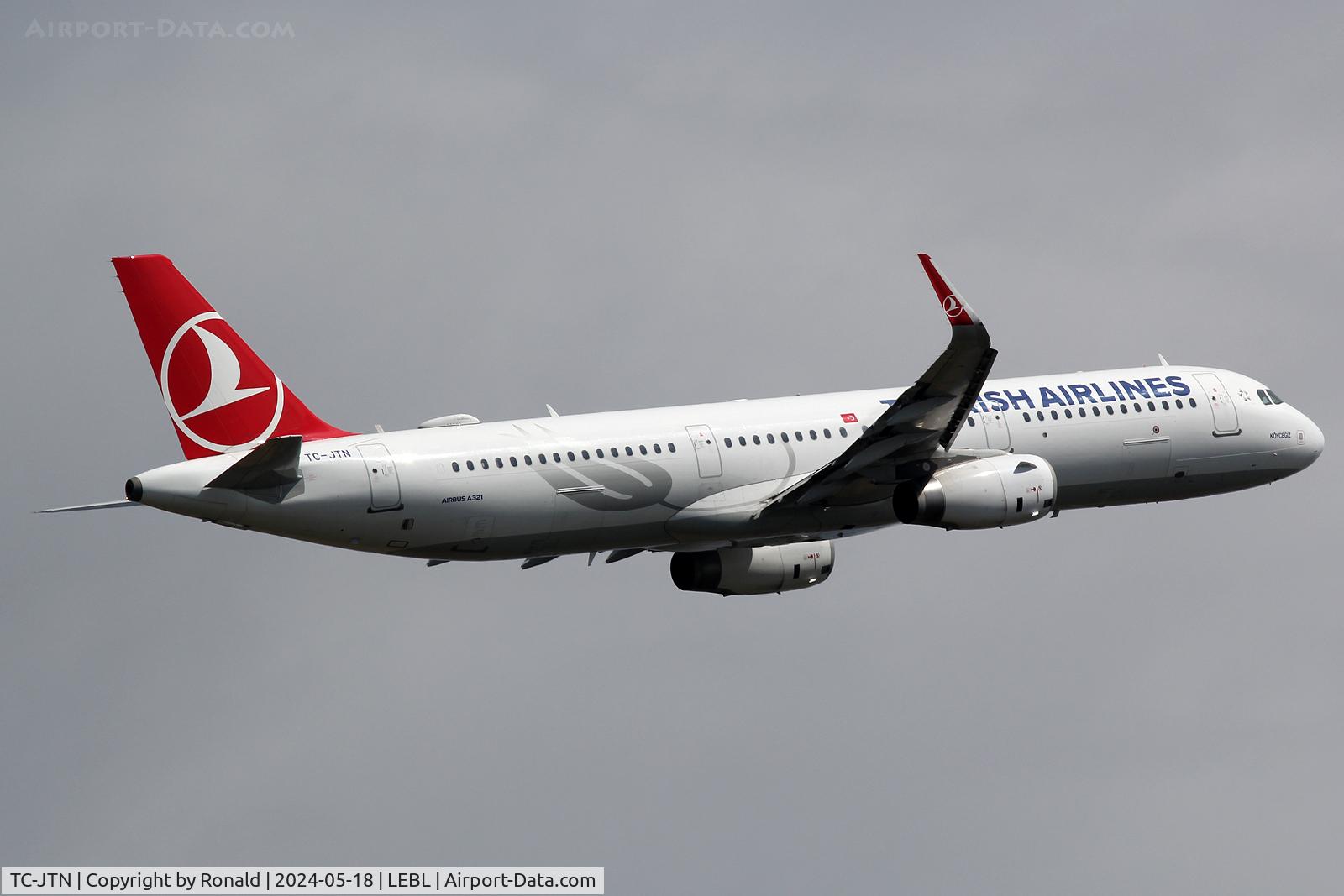 TC-JTN, 2016 Airbus A321-231 C/N 7274, at bcn