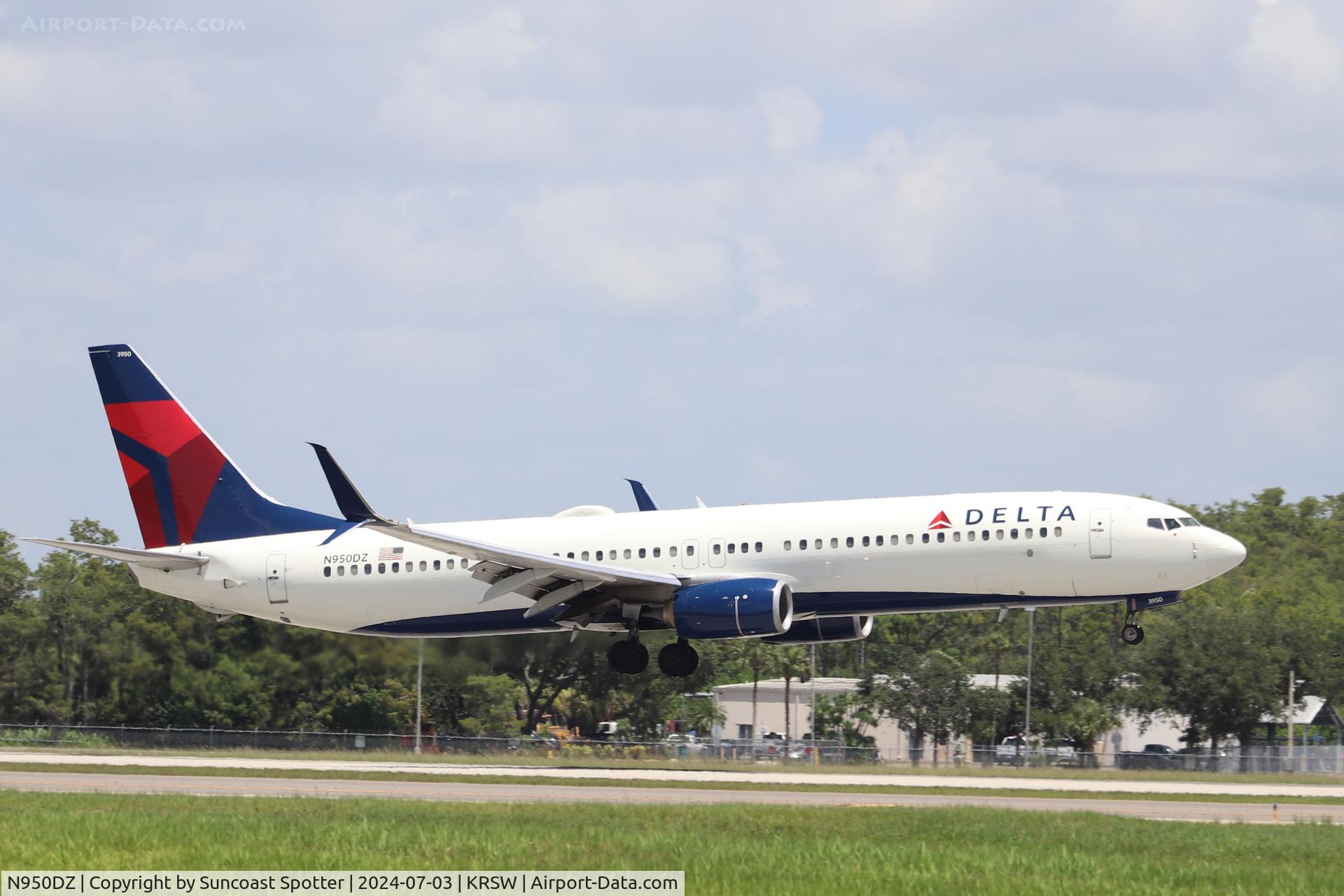 N950DZ, 2013 Boeing 737-9GP C/N 38690, Delta Flight 1153 arrives on Runway 6 at Southwest Florida International Airport following flight from Hartsfield-Jackson Atlanta International Airport