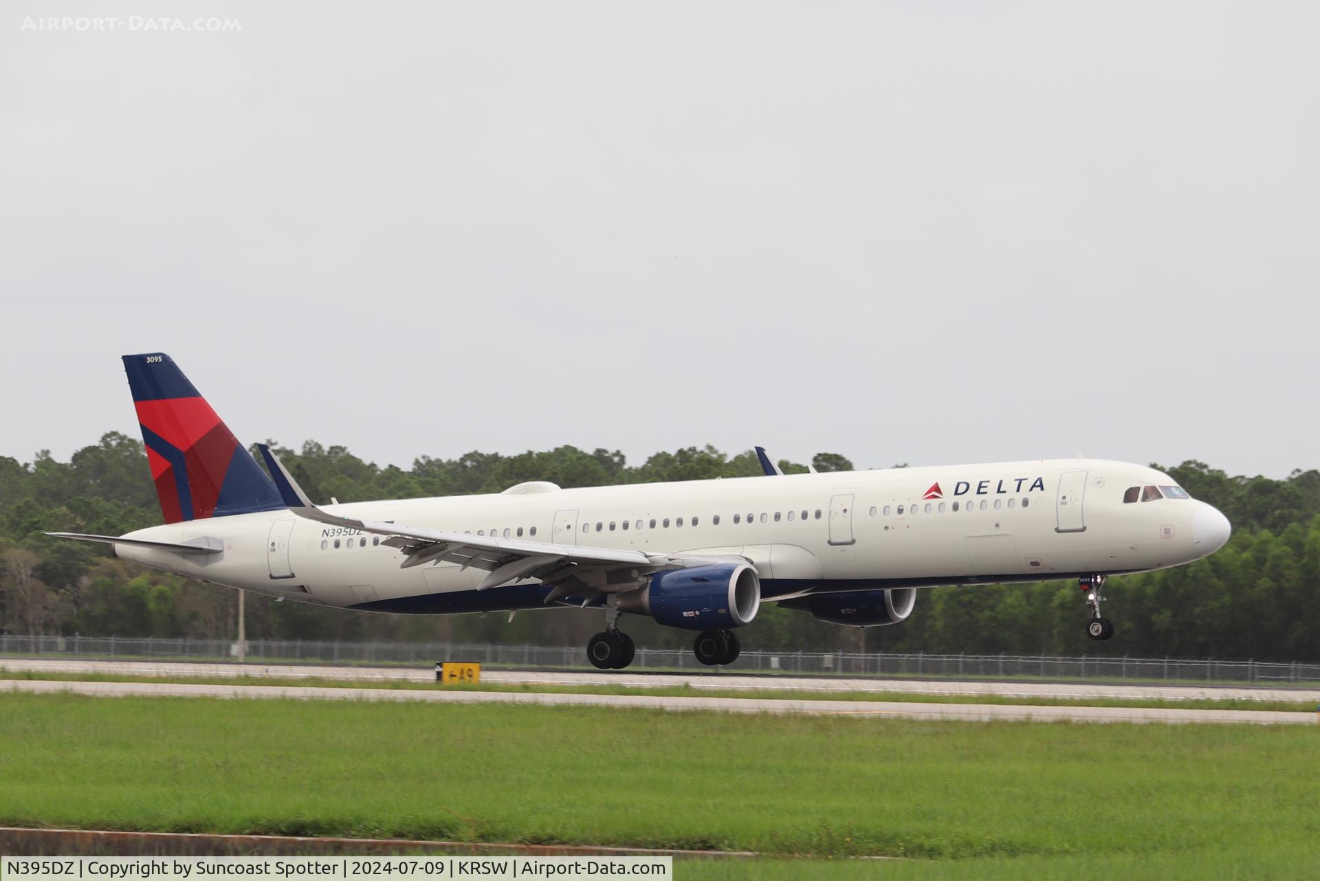 N395DZ, 2019 Airbus A321-211 C/N 9126, Delta Flight 2226 arrives at Southwest Florida International Airport following flight from Minneapolis-St Paul International Airport