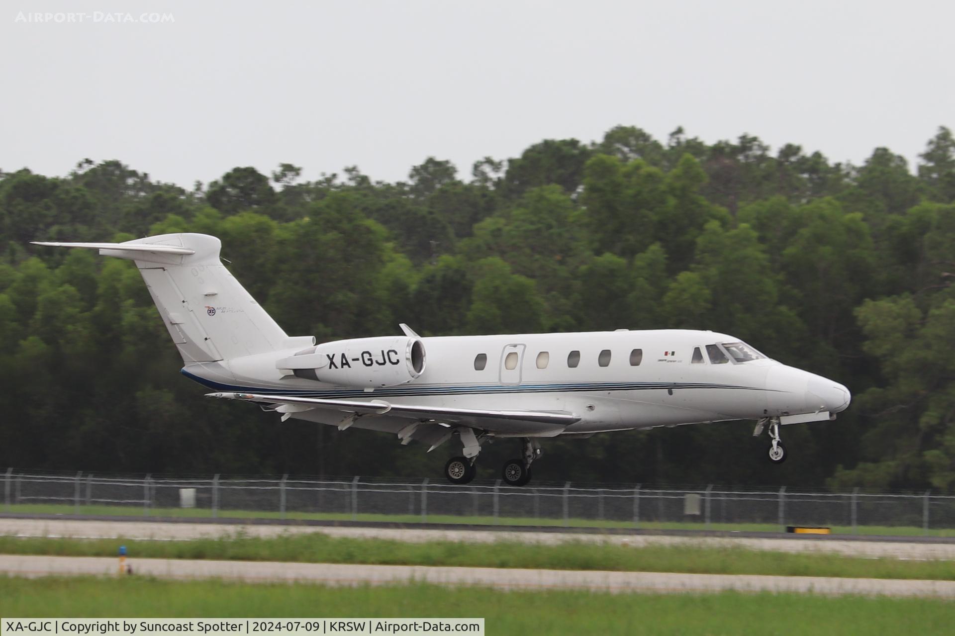 XA-GJC, 1984 Cessna 650 C/N 650-0035, Citation XA-GJC arrives on Runway 24 at Southwest Florida International Airport following flight from Boston Logan International Airport