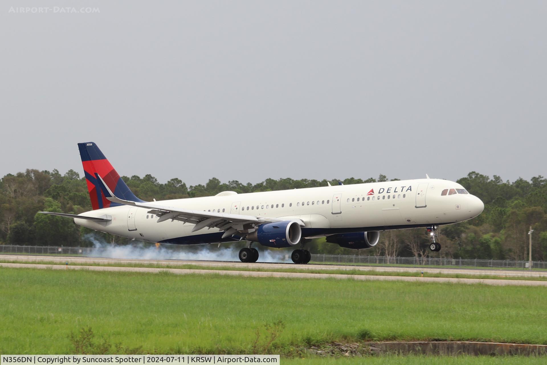 N356DN, 2018 Airbus A321-211 C/N 8279, Delta Flight 2226 arrives at Southwest Florida International Airport following flight from Minneapolis-St Paul International Airport
