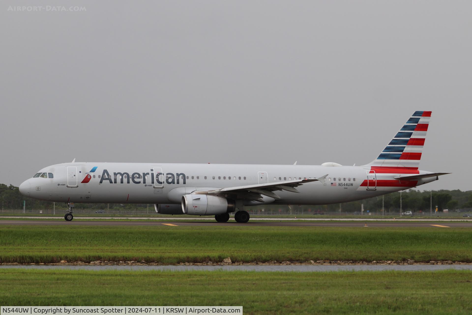 N544UW, 2011 Airbus A321-231 C/N 4847, American Flight 2034 arrives at Southwest Florida International Airport following flight from Charlotte-Douglas International Airport