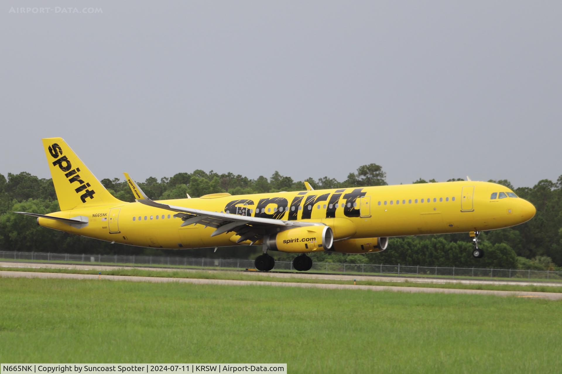 N665NK, 2016 Airbus A321-231 C/N 7045, Spirit Flight 763 arrives at Southwest Florida International Airport following flight from Chicago-O’hare International Airport